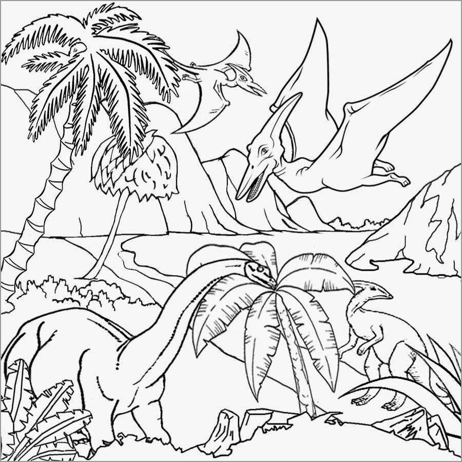 Dinosaur Coloring Page for Kindergarten