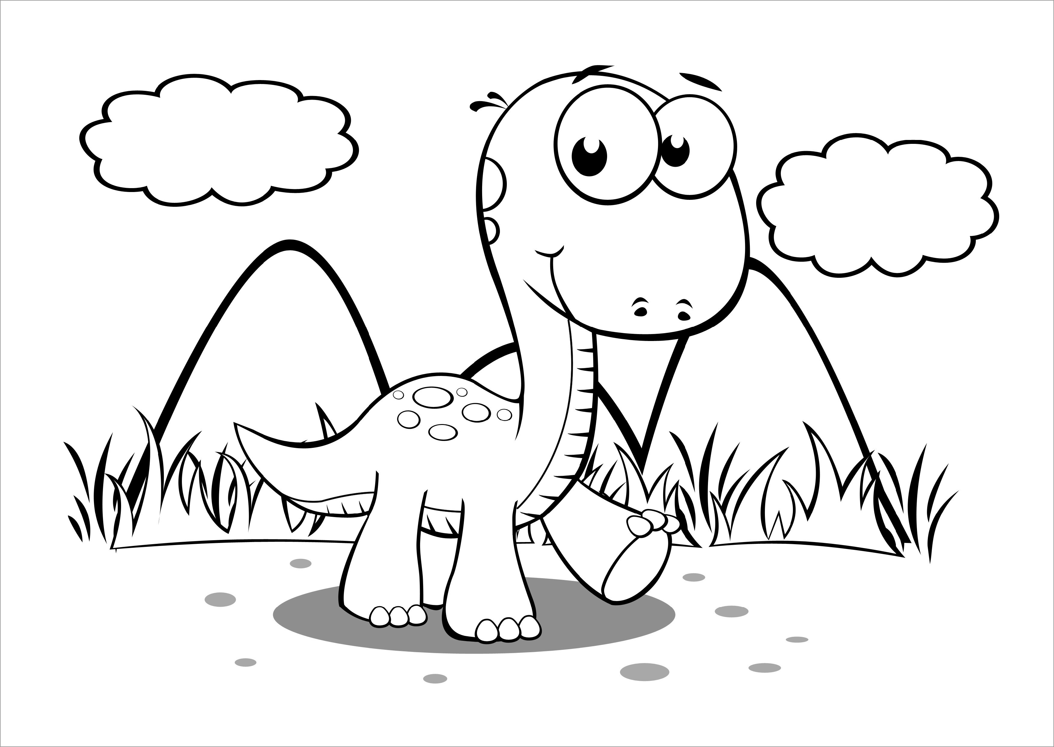 Dinosaur Coloring Page Preschool ColoringBay
