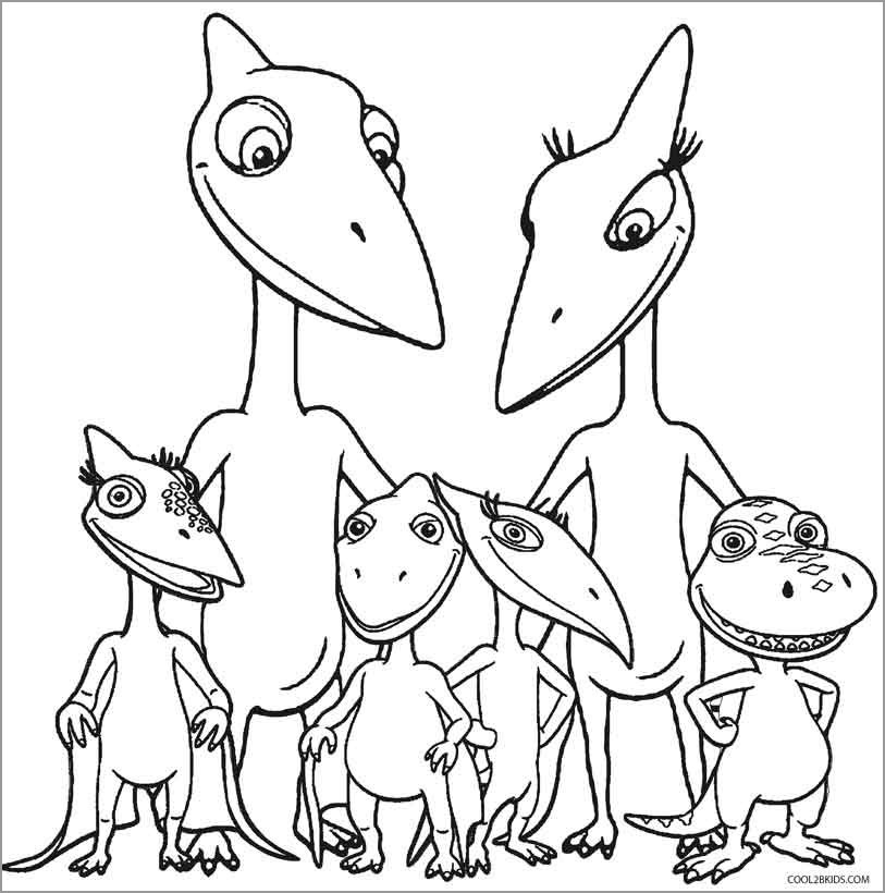 Dinosaur Family Coloring Pages for Kids