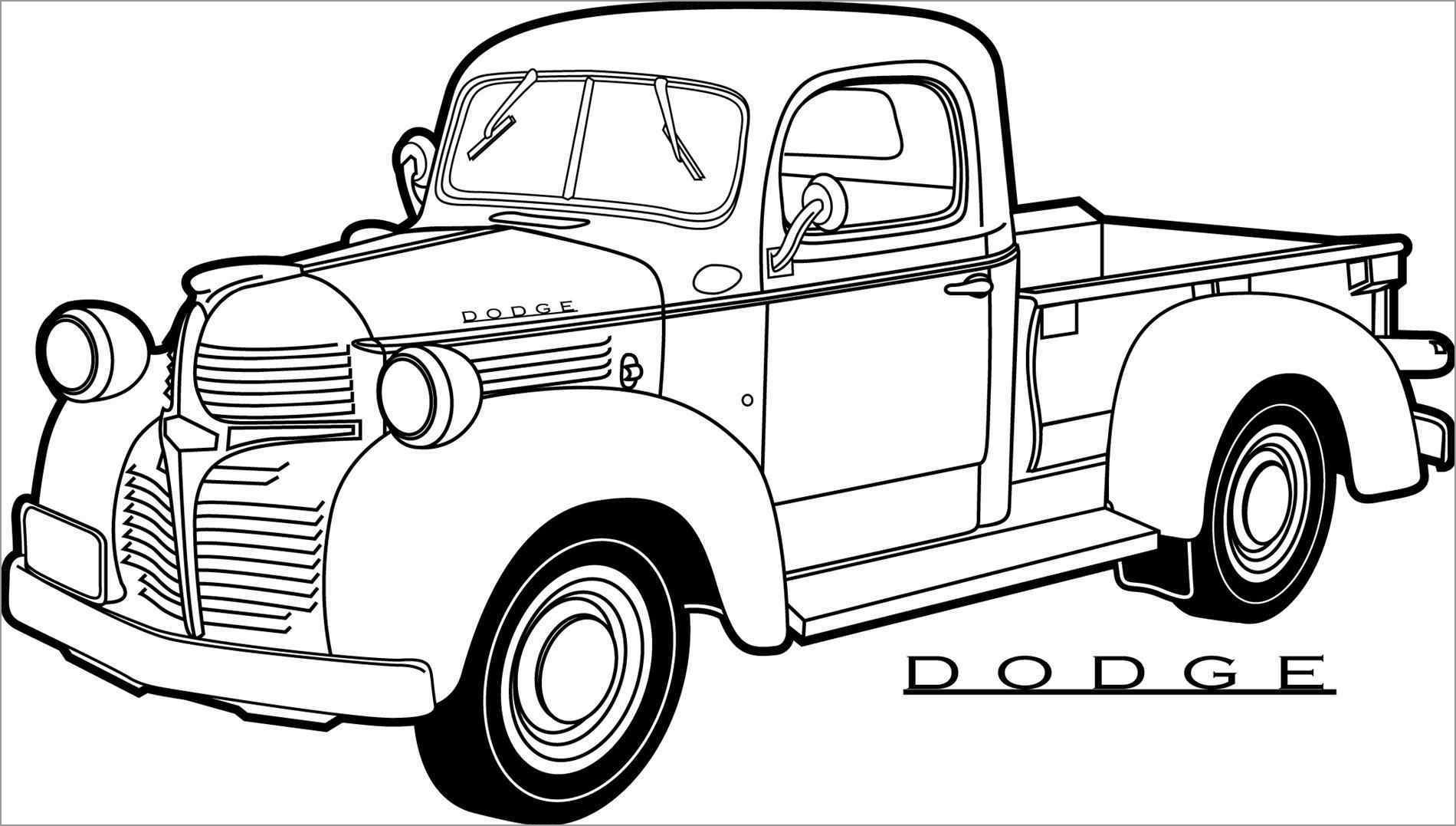 Dodge Antiques Car Coloring Page