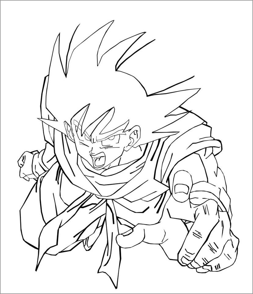 Dragon Ball Z Coloring Pages Of Goku - ColoringBay