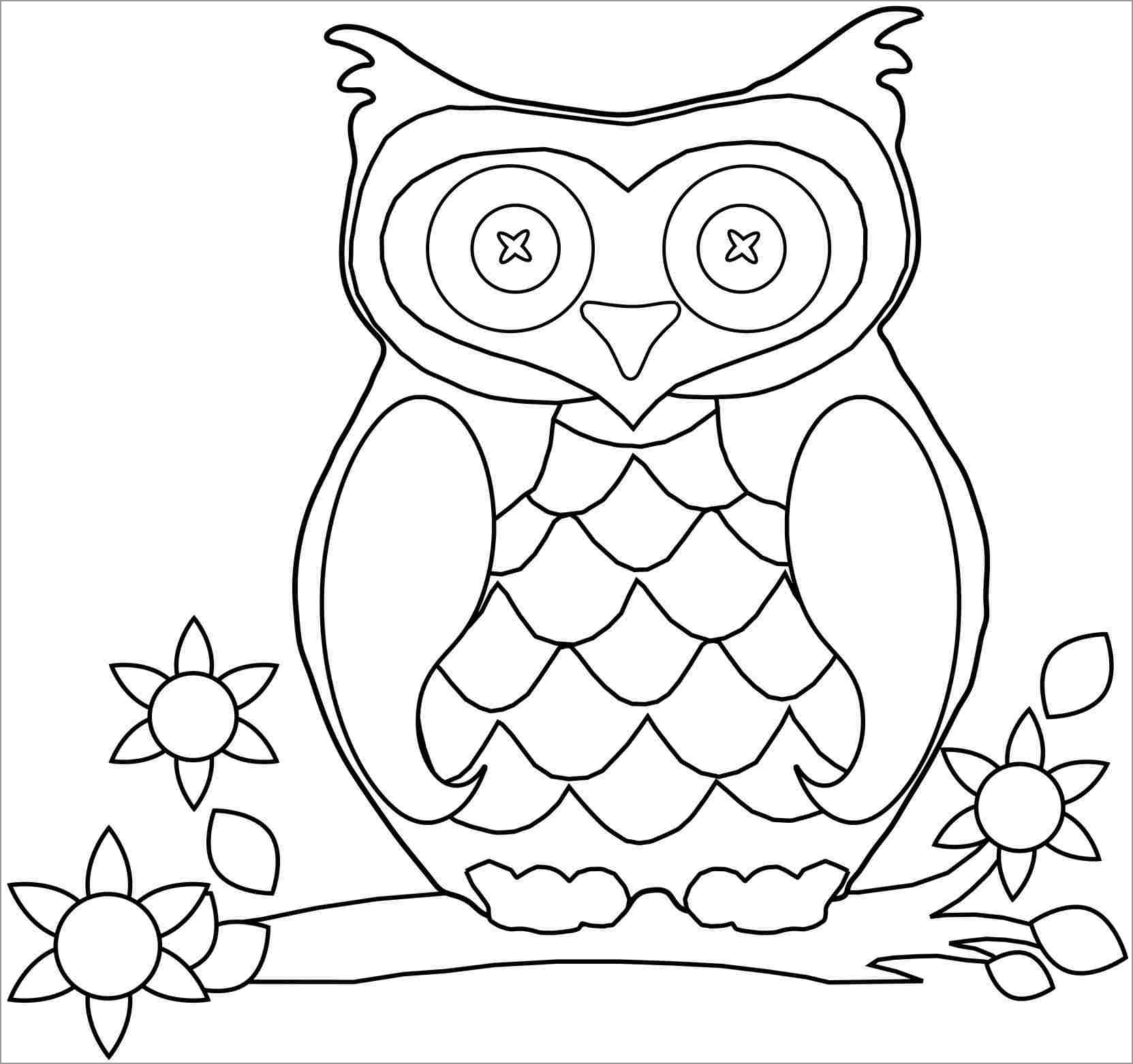 Easy Cute Owl Coloring Pages