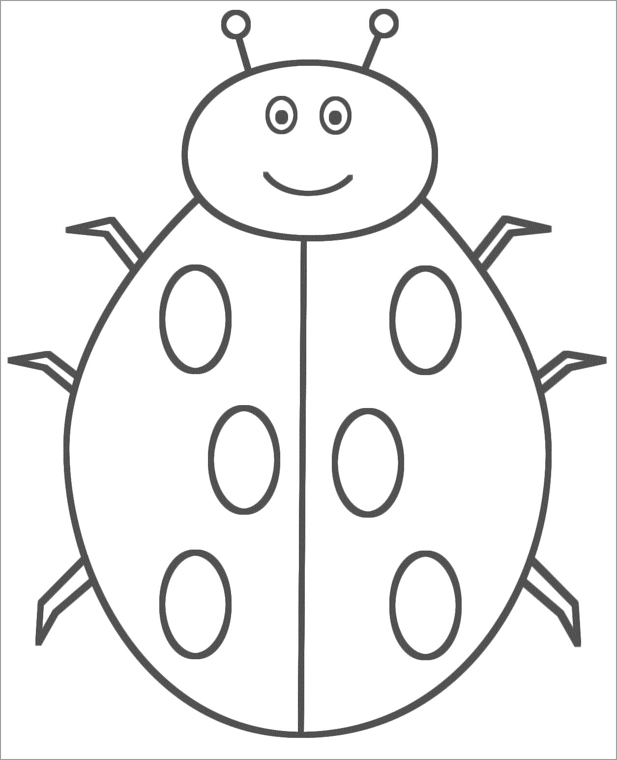 Easy Ladybug Coloring Page for Kids