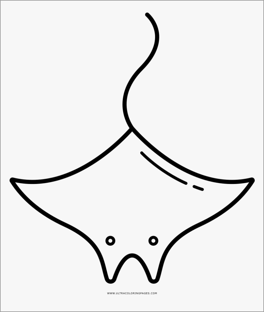 Easy Manta Ray Coloring Page for Kids