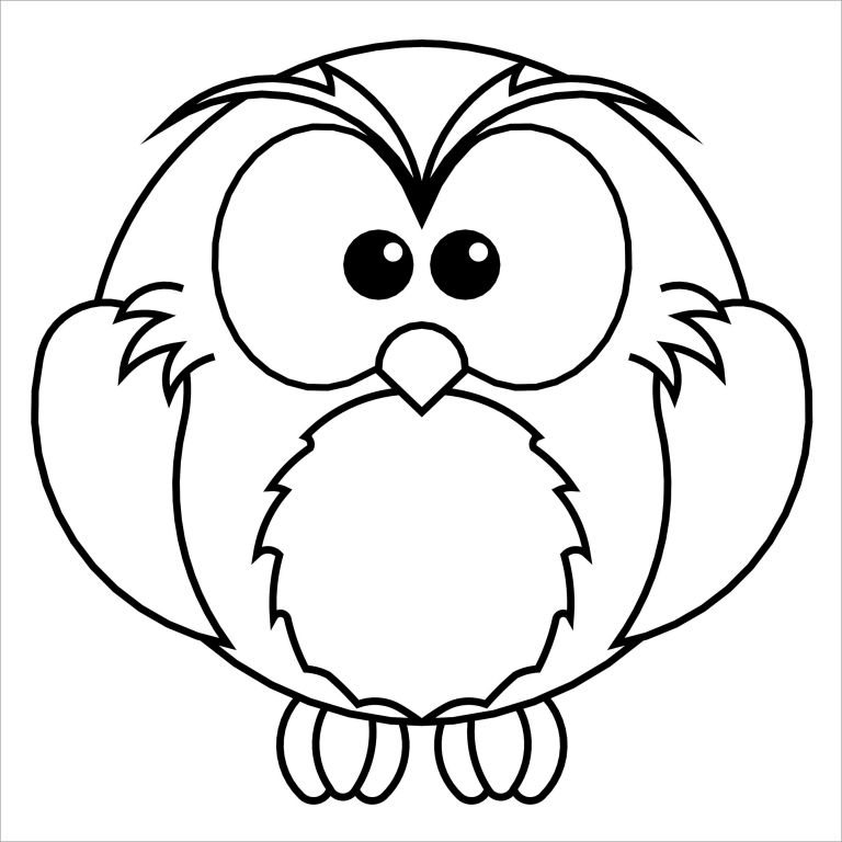 Easy Owl Coloring Pages for Preschool   ColoringBay