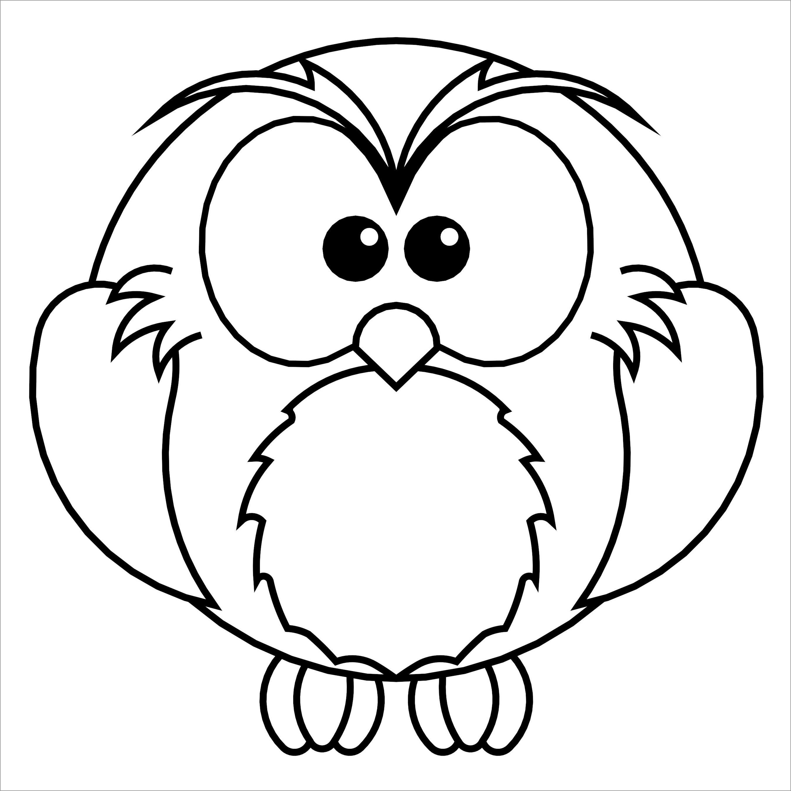 Easy Owl Coloring Pages for Preschool