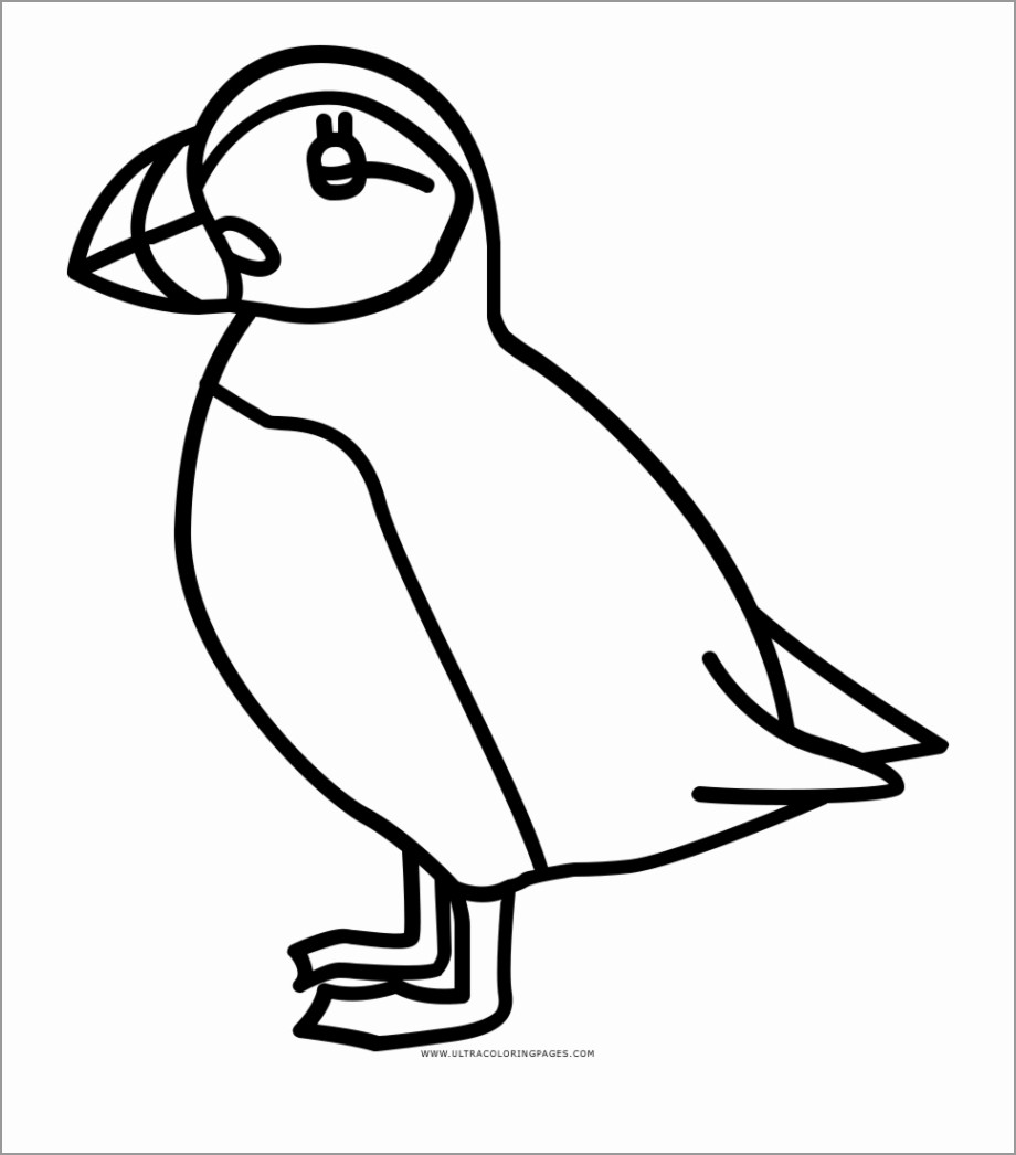 Easy Puffins Coloring Page for Kids