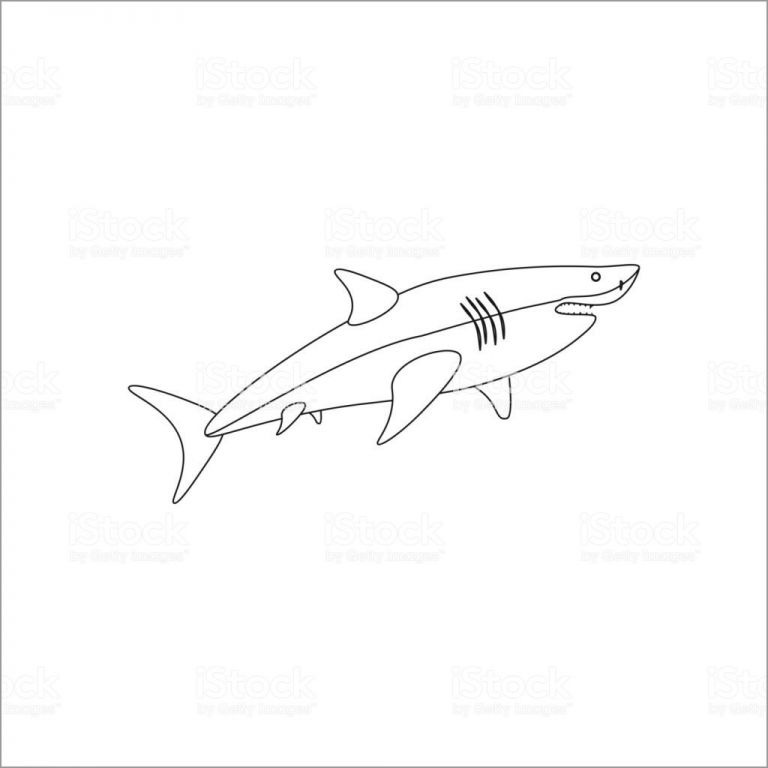 Easy Shark Coloring Page for Kids - ColoringBay