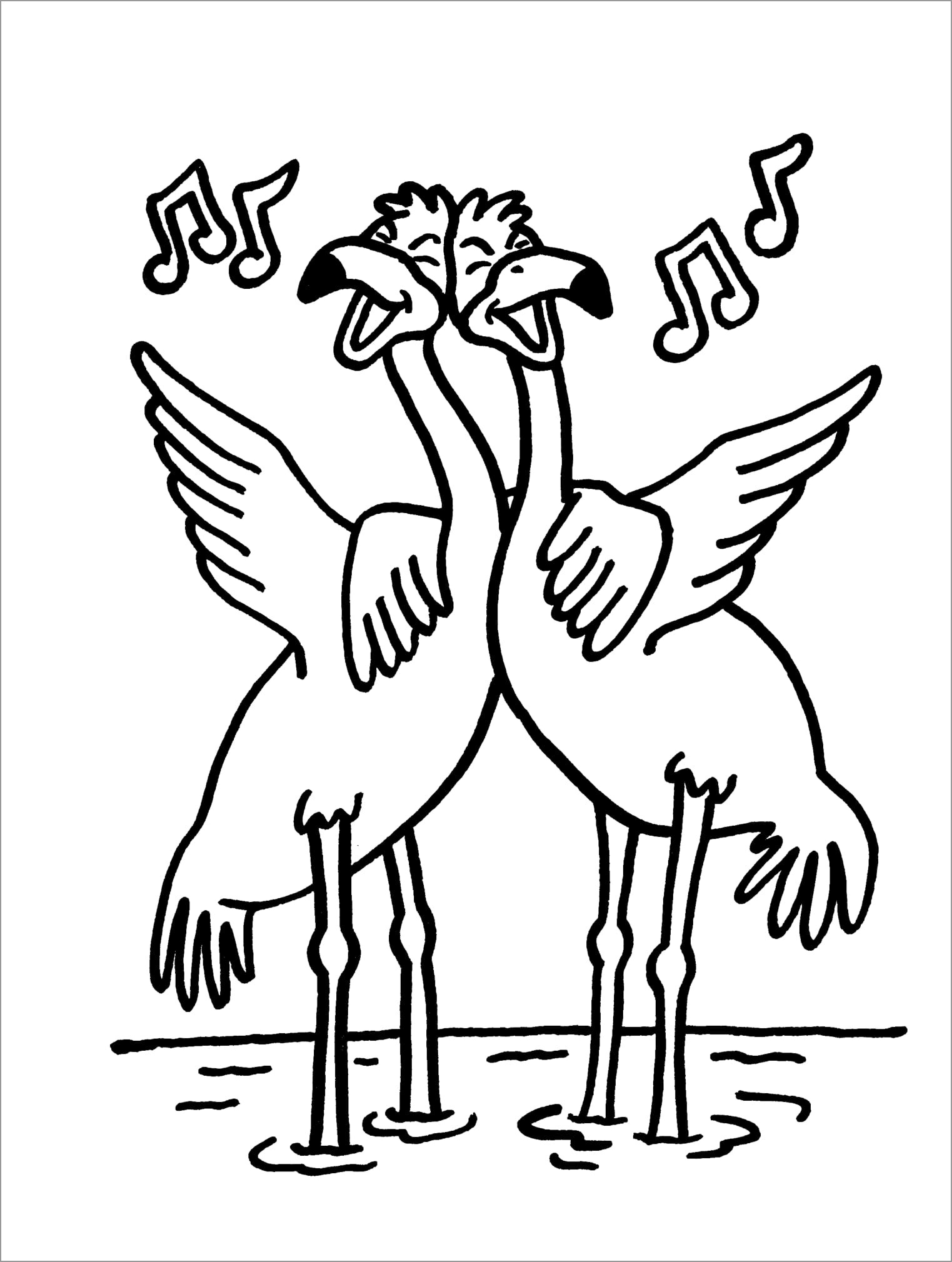 Easy Stork Coloring Page