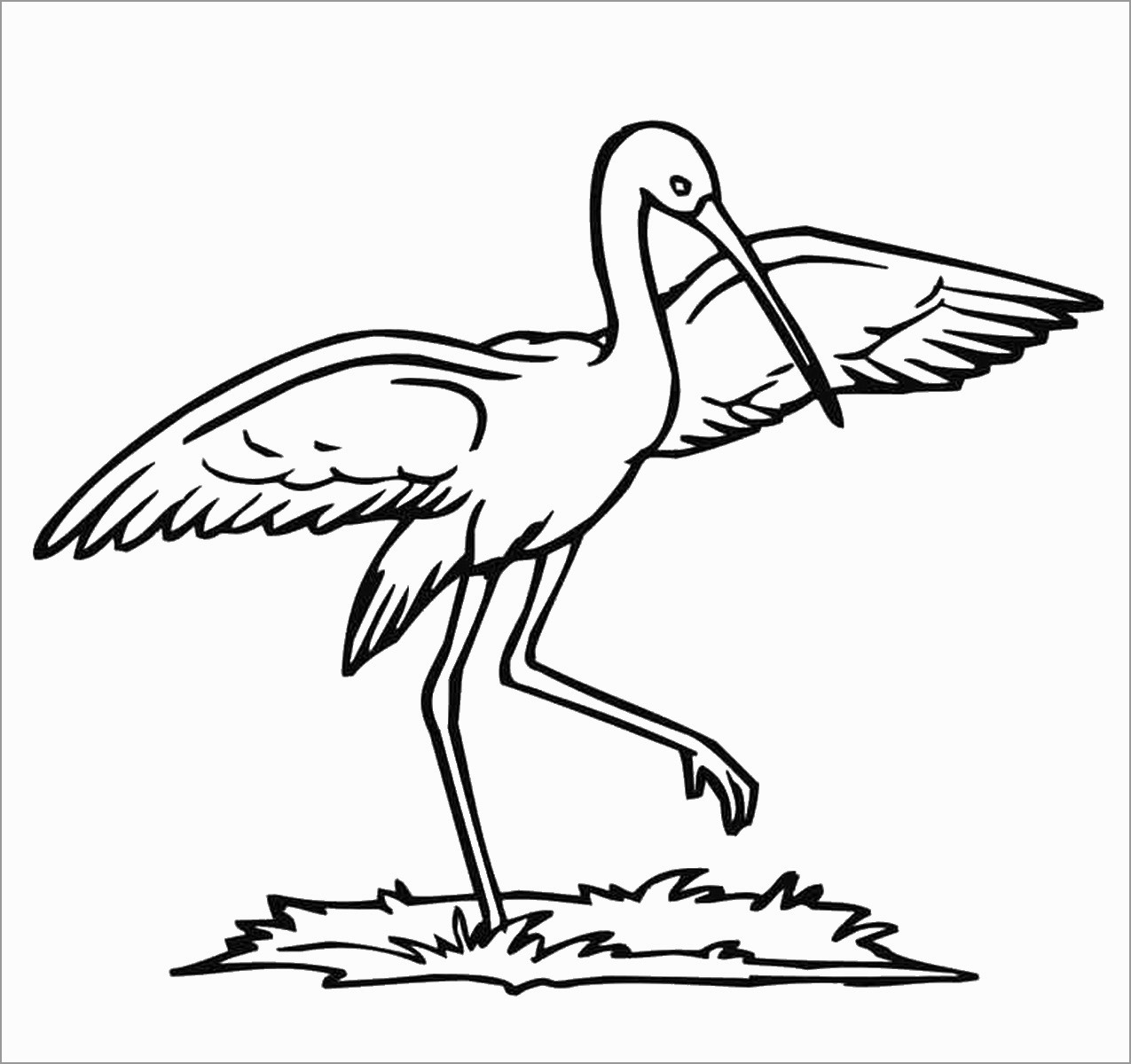 Easy Storks Coloring Page to Print
