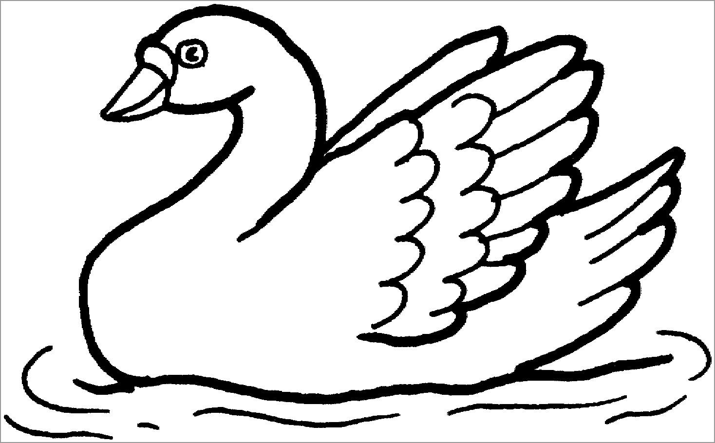 Easy Swans Coloring Page