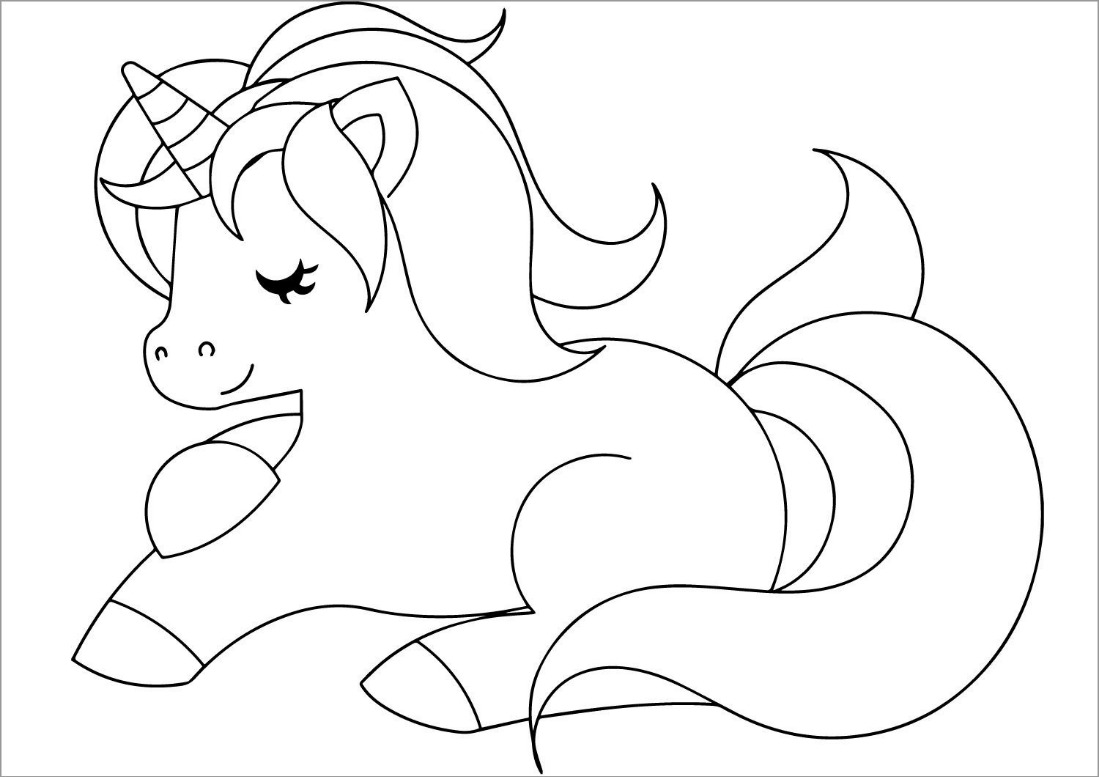 Easy Unicorn Coloring Pages for Kids   ColoringBay