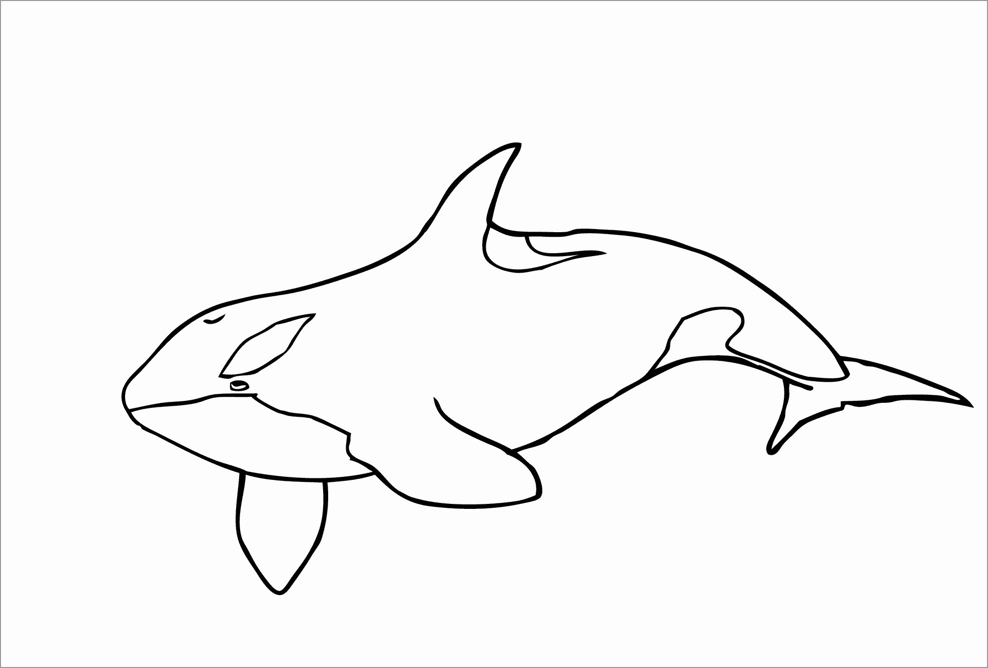 Easy Whale Coloring Page for Kids
