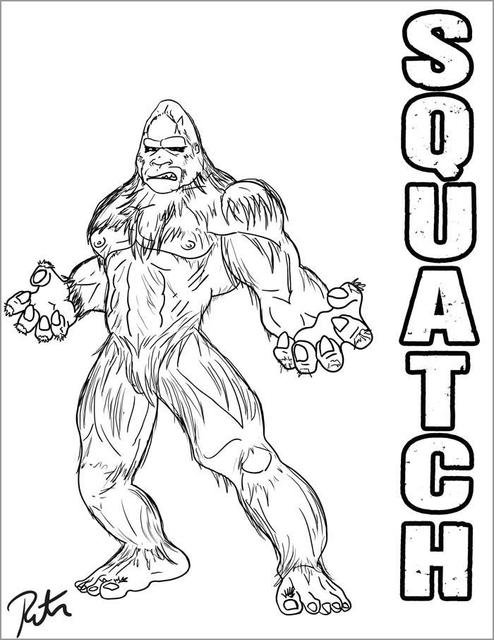 Finding Bigfoot Squatch Lineart by Rictor Riolo