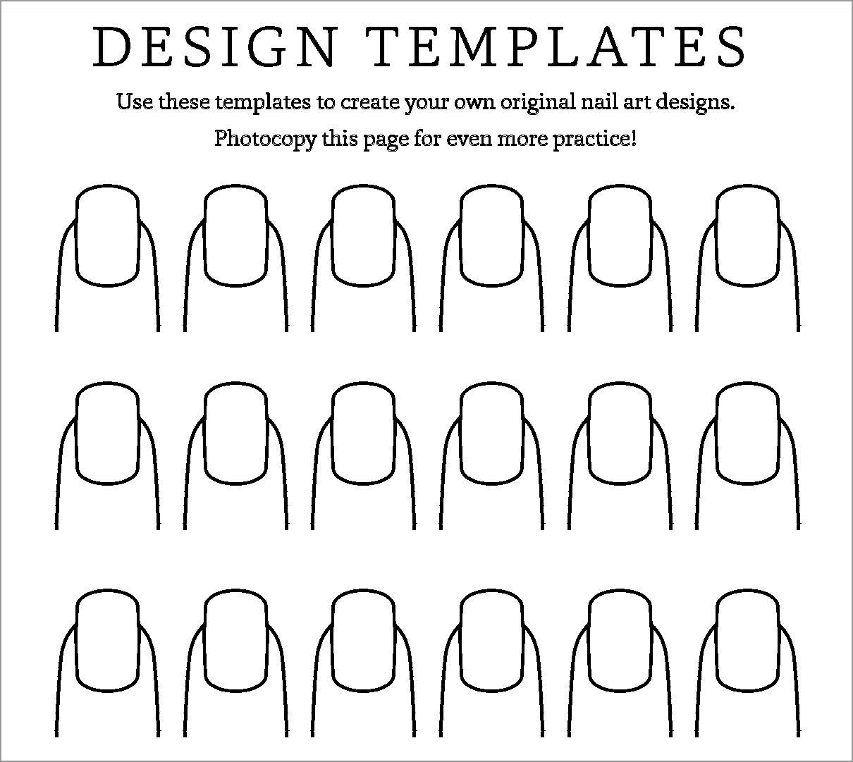 Nails Drawing Template Printable Nail Art Template Dozorisozo