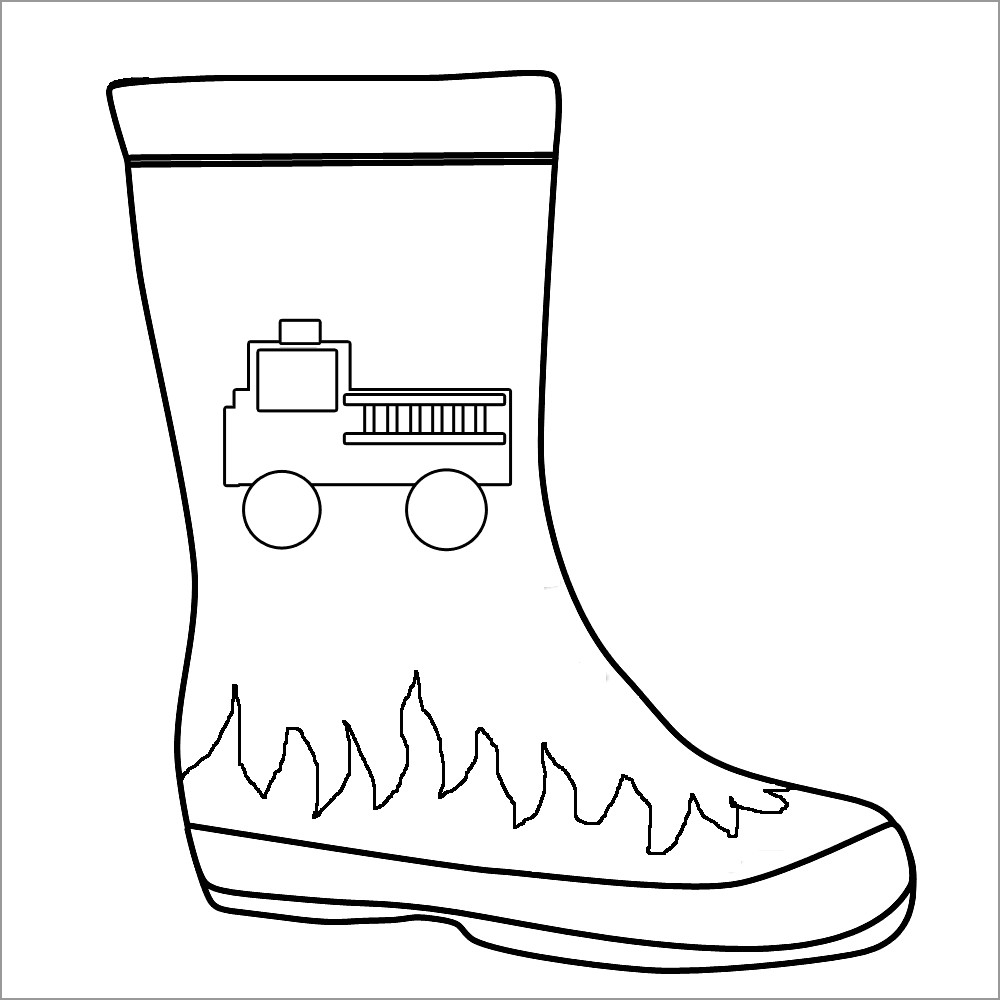 Firefighter Boots Coloring Page