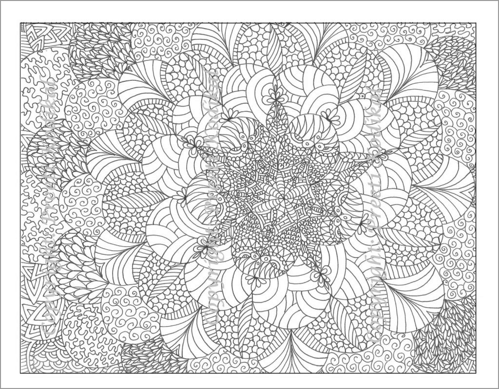 Free Printable Abstract Flower Coloring Pages for Adults