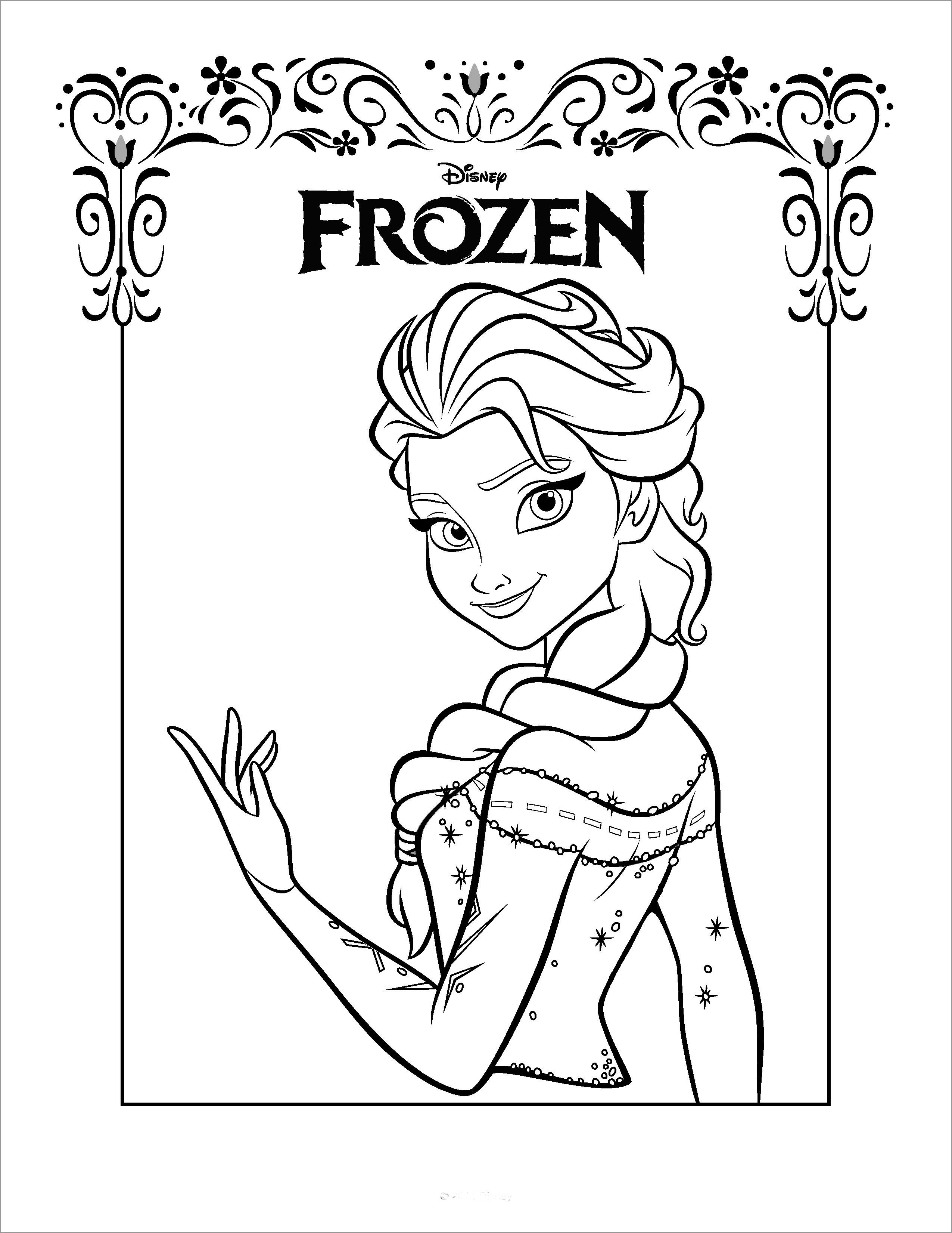 Free Printable Elsa Frozen Coloring Pages for Kids   ColoringBay