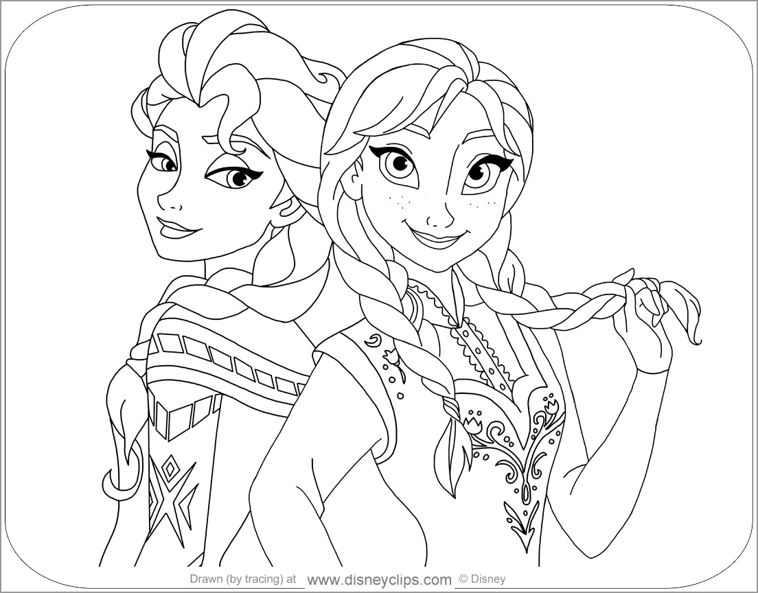 Frozen Coloring Pages Anna and Elsa   ColoringBay