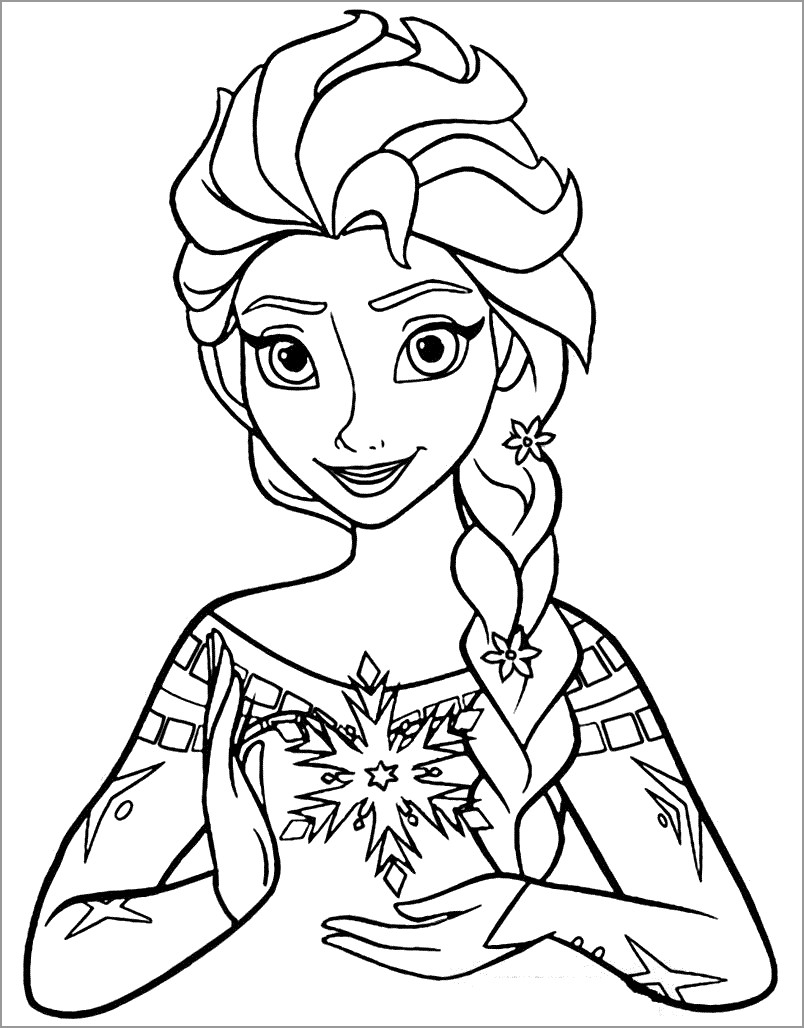 Frozen Printable Coloring Page Elsa   ColoringBay
