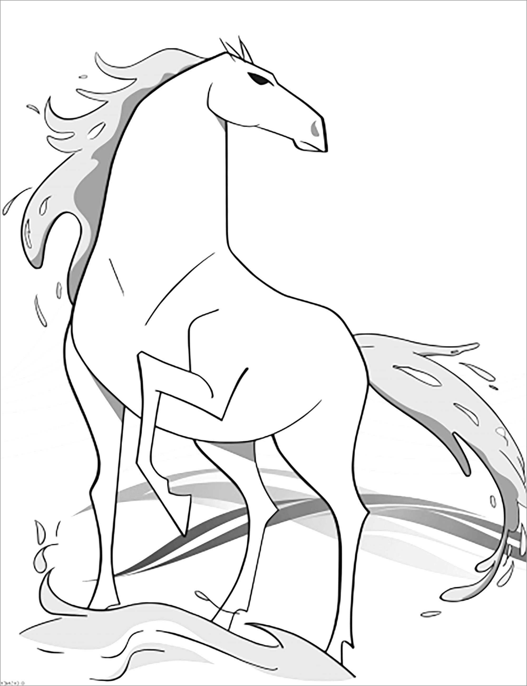 Frozen Water Horse Coloring Page
