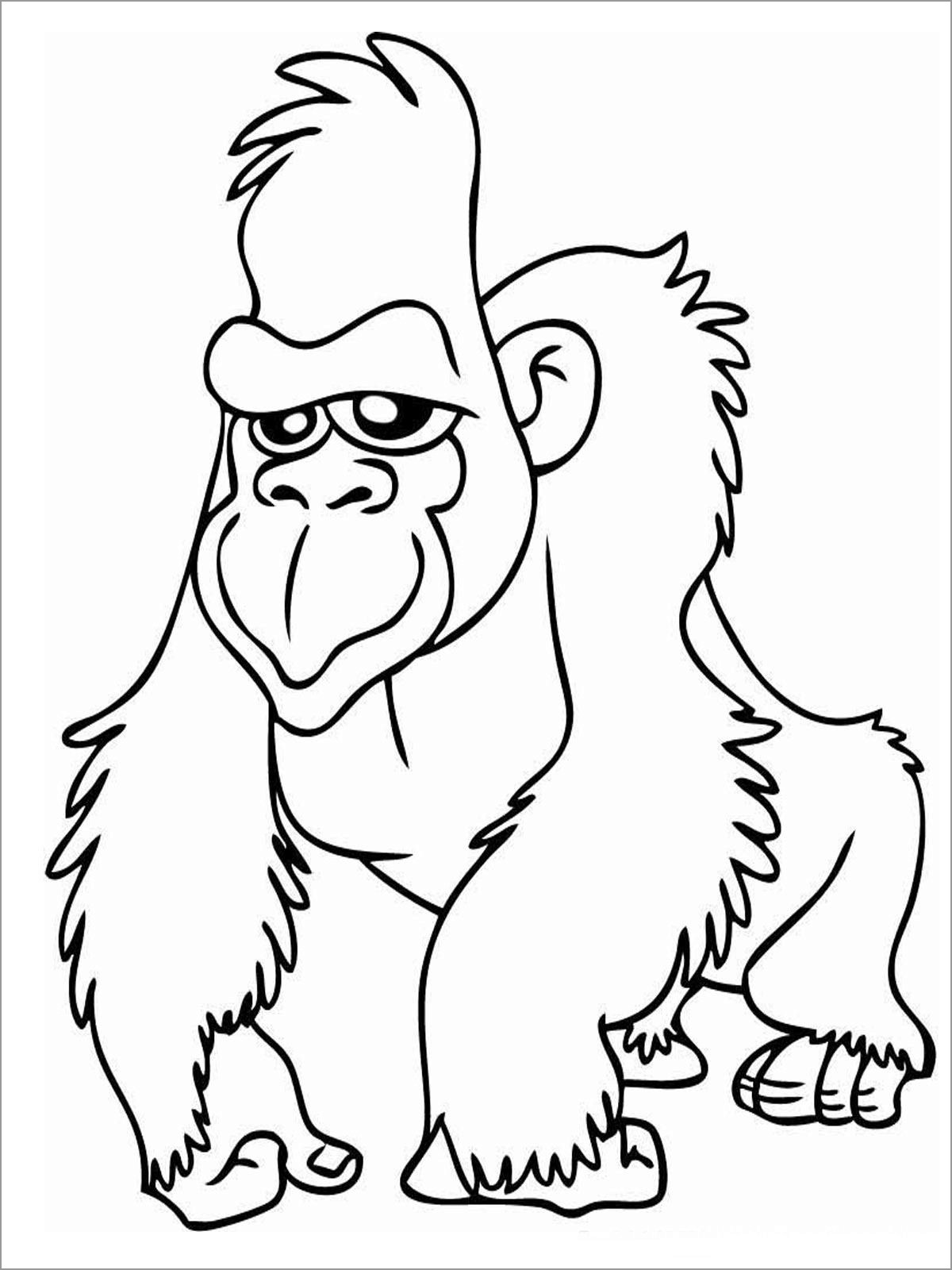 Funny Apes Coloring Pages for Kids