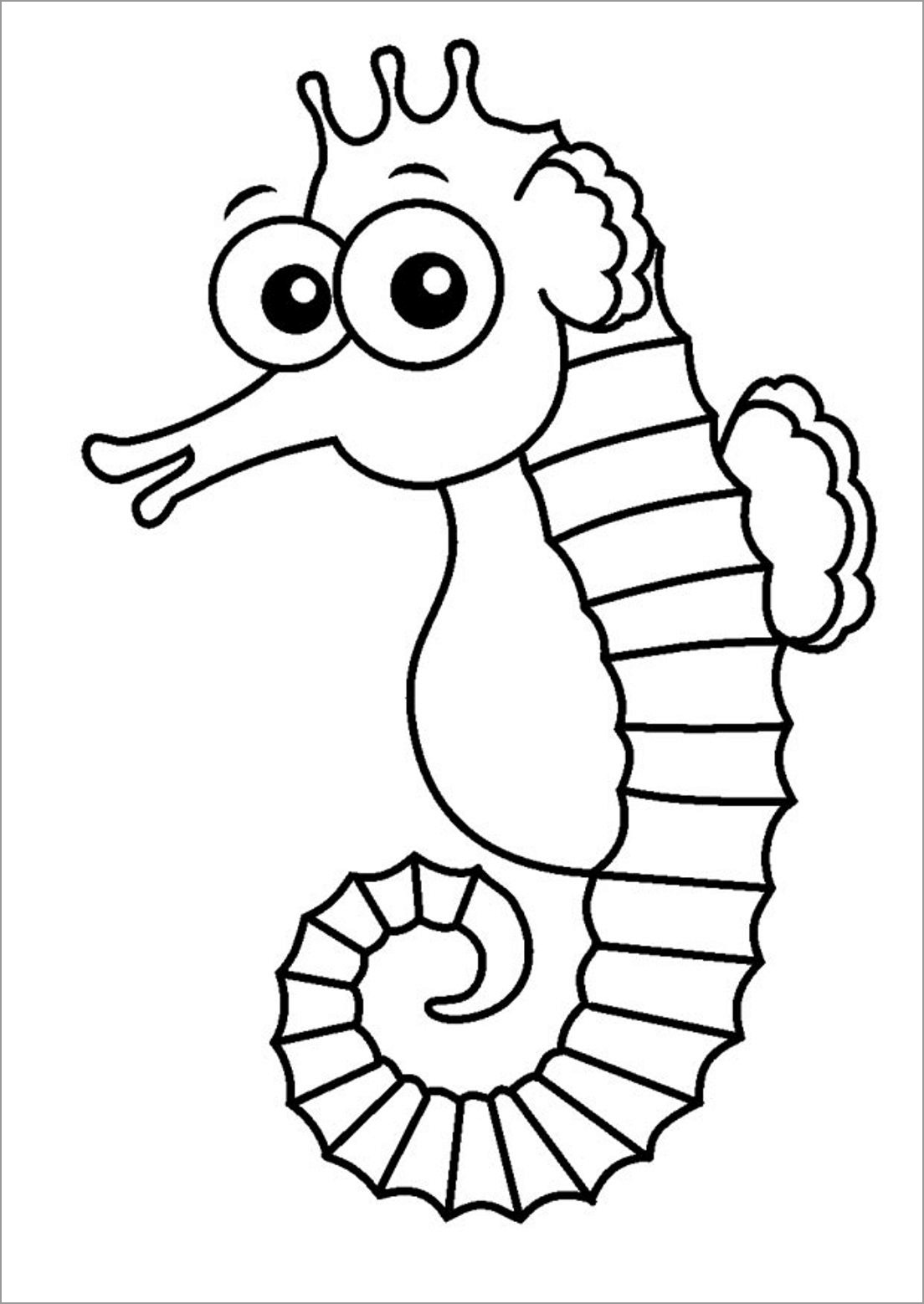 Funny Seahorse Coloring Pages for Kids