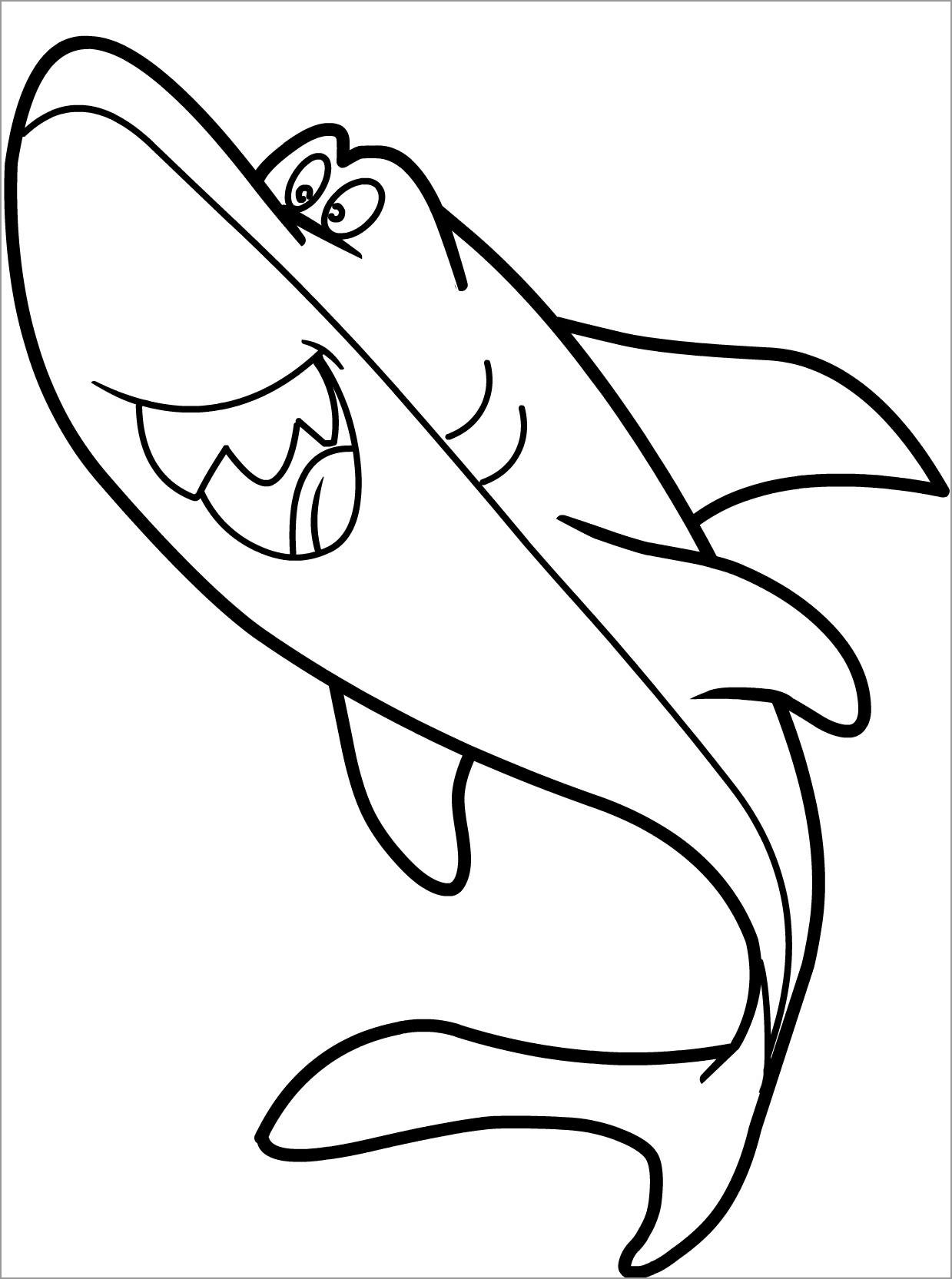 Funny Shark Coloring Page