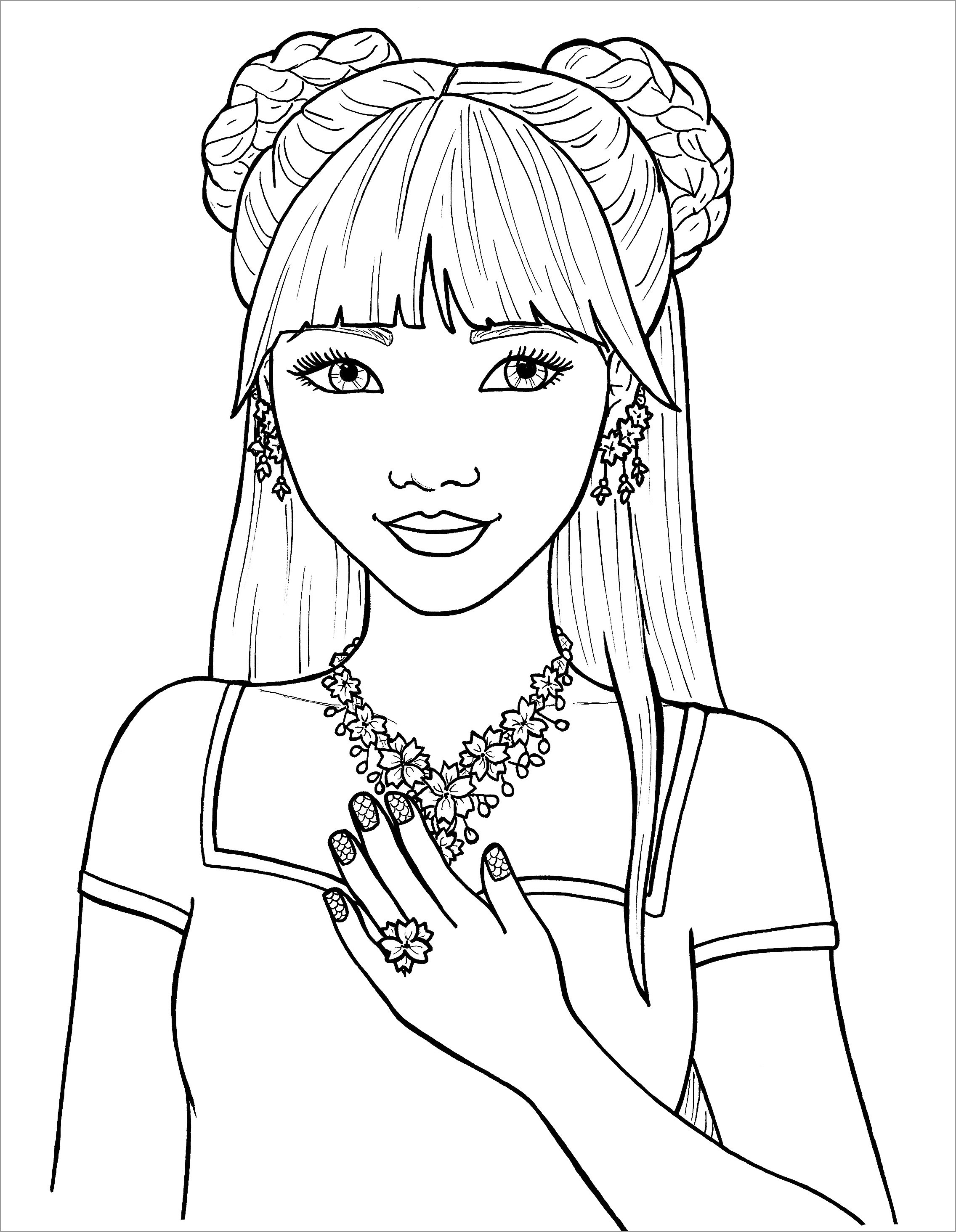 8500 Top Coloring Pages Girl Hair , Free HD Download