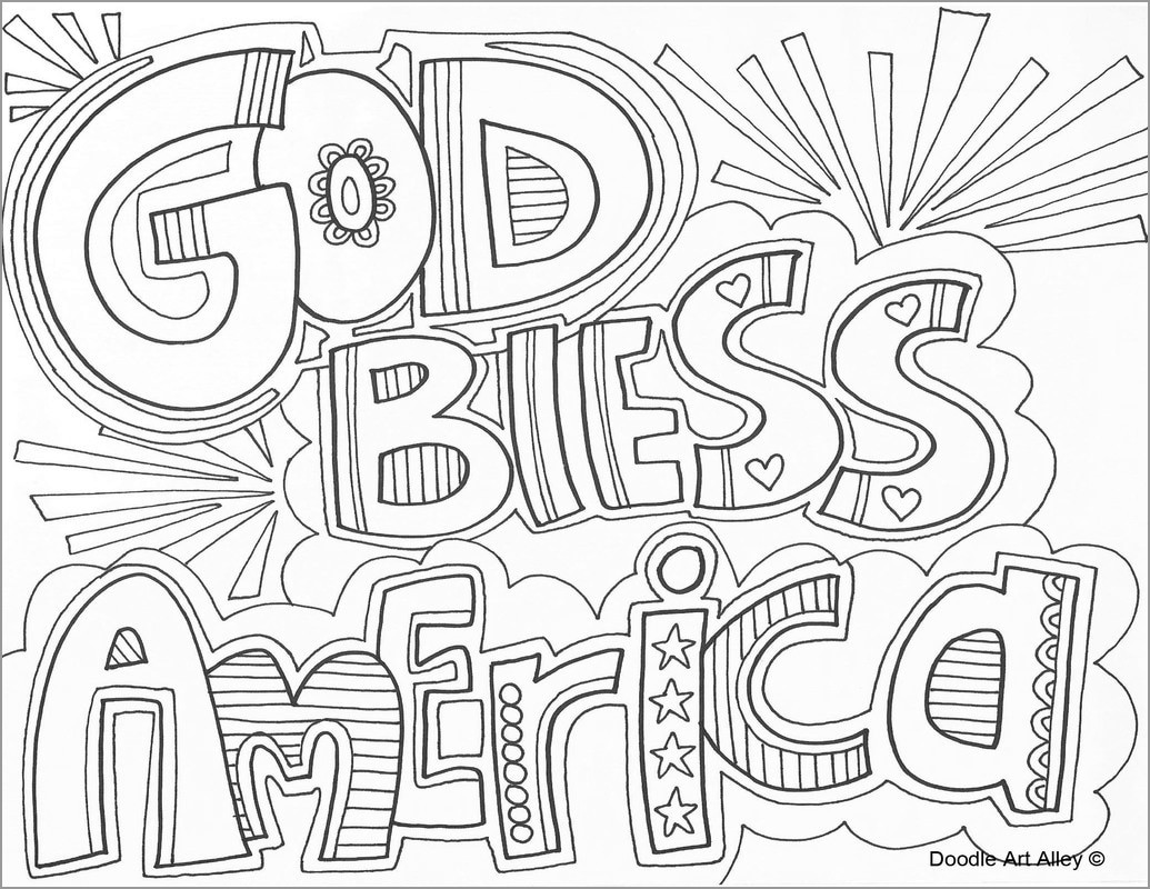 God Bless America Independence Day Coloring Pages