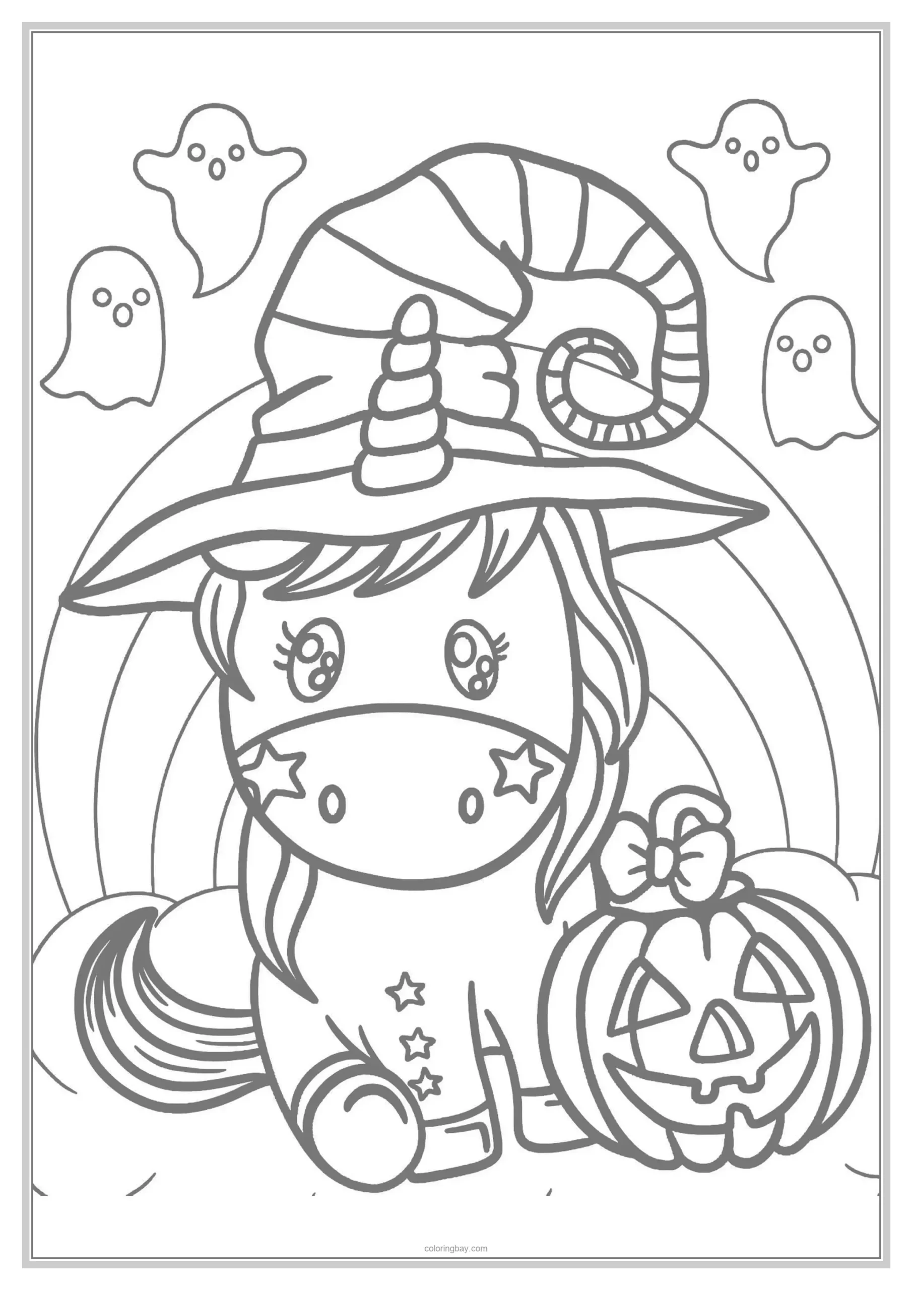 halloween unicorn coloring page for kids halloween unicorn coloring page for kids