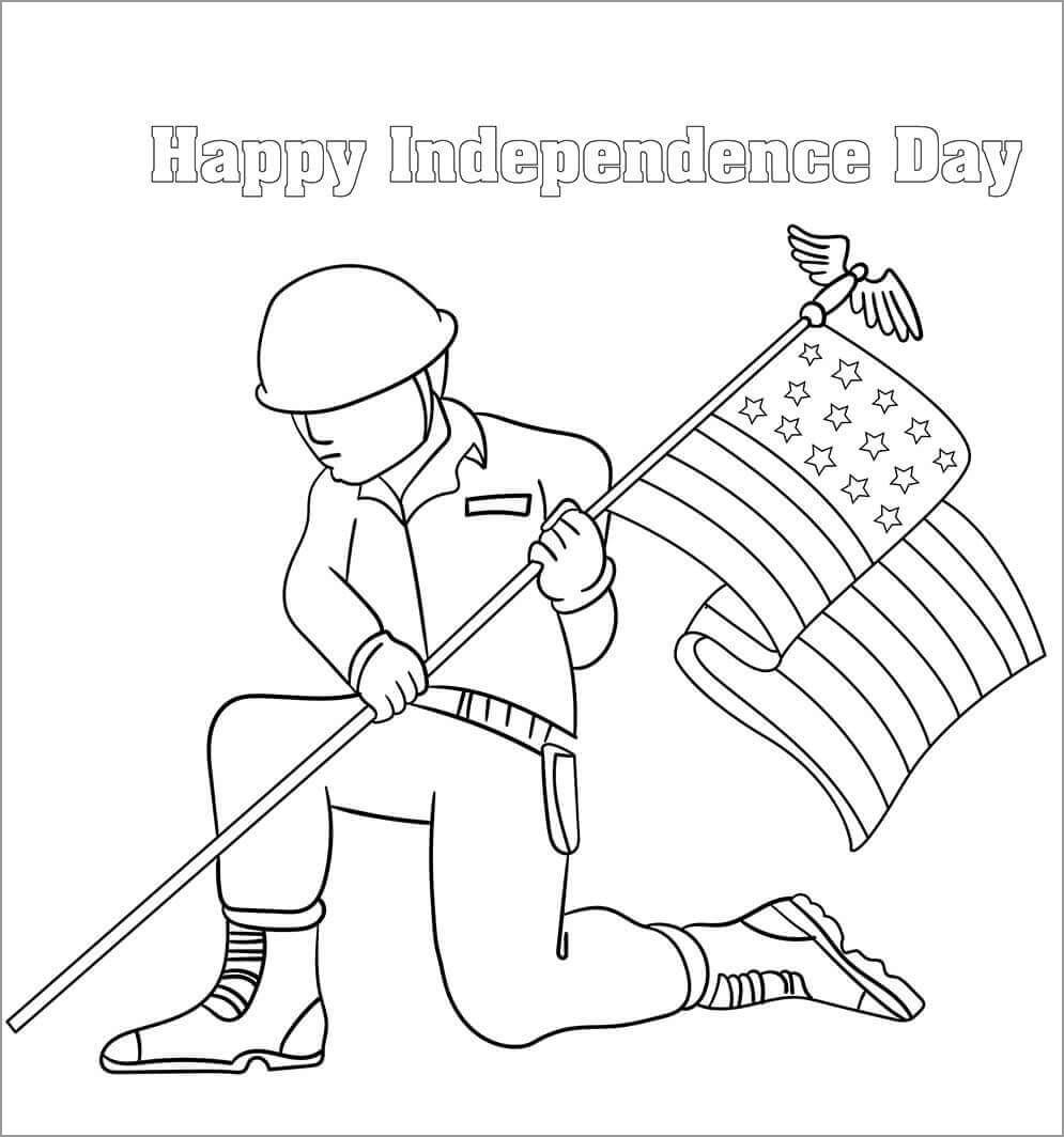 Happy Independence Day Coloring Page