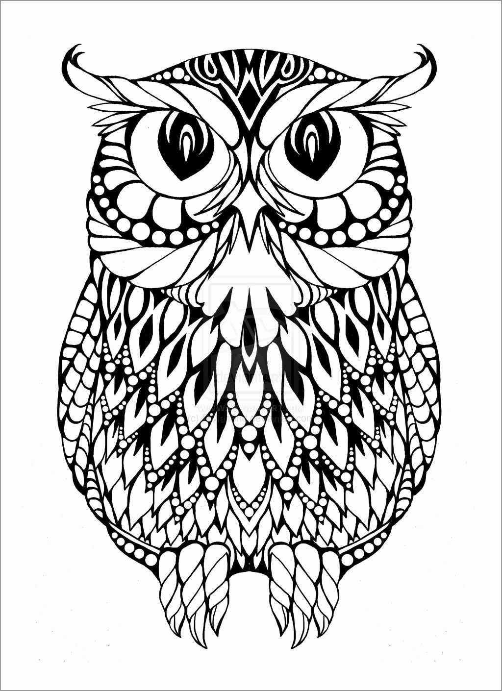 Hard Owl Coloring Pages