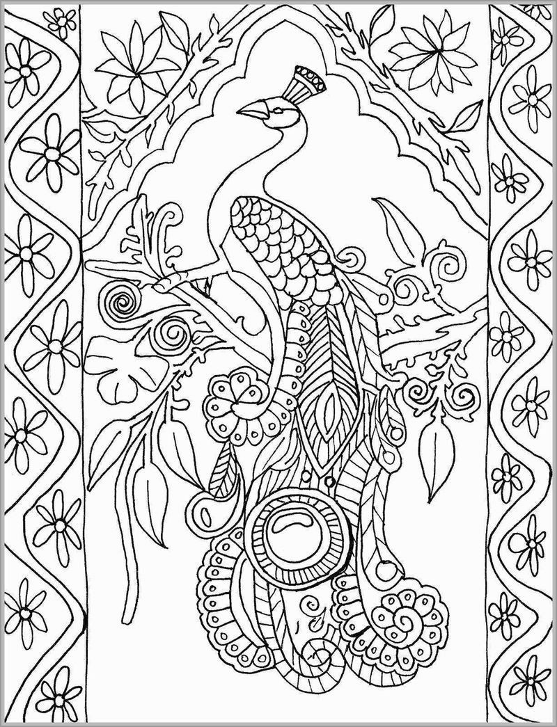 Hard Peacock Coloring Pages for Adults