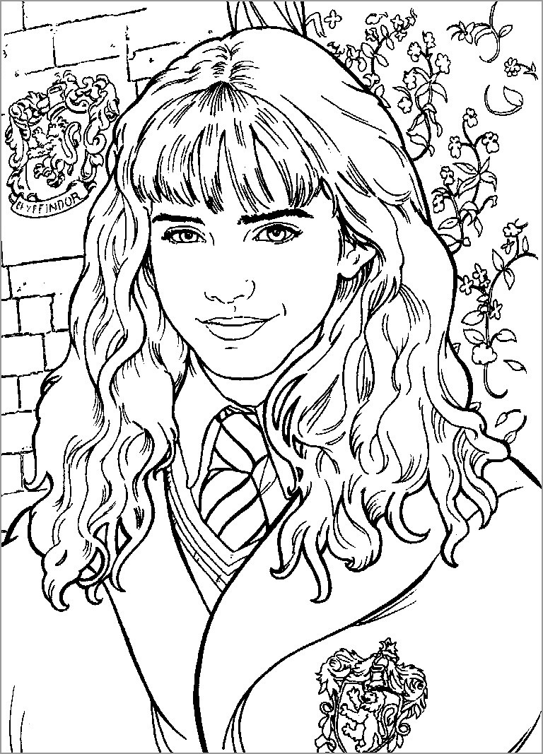 Harry Potter Coloring Page Hermione   ColoringBay