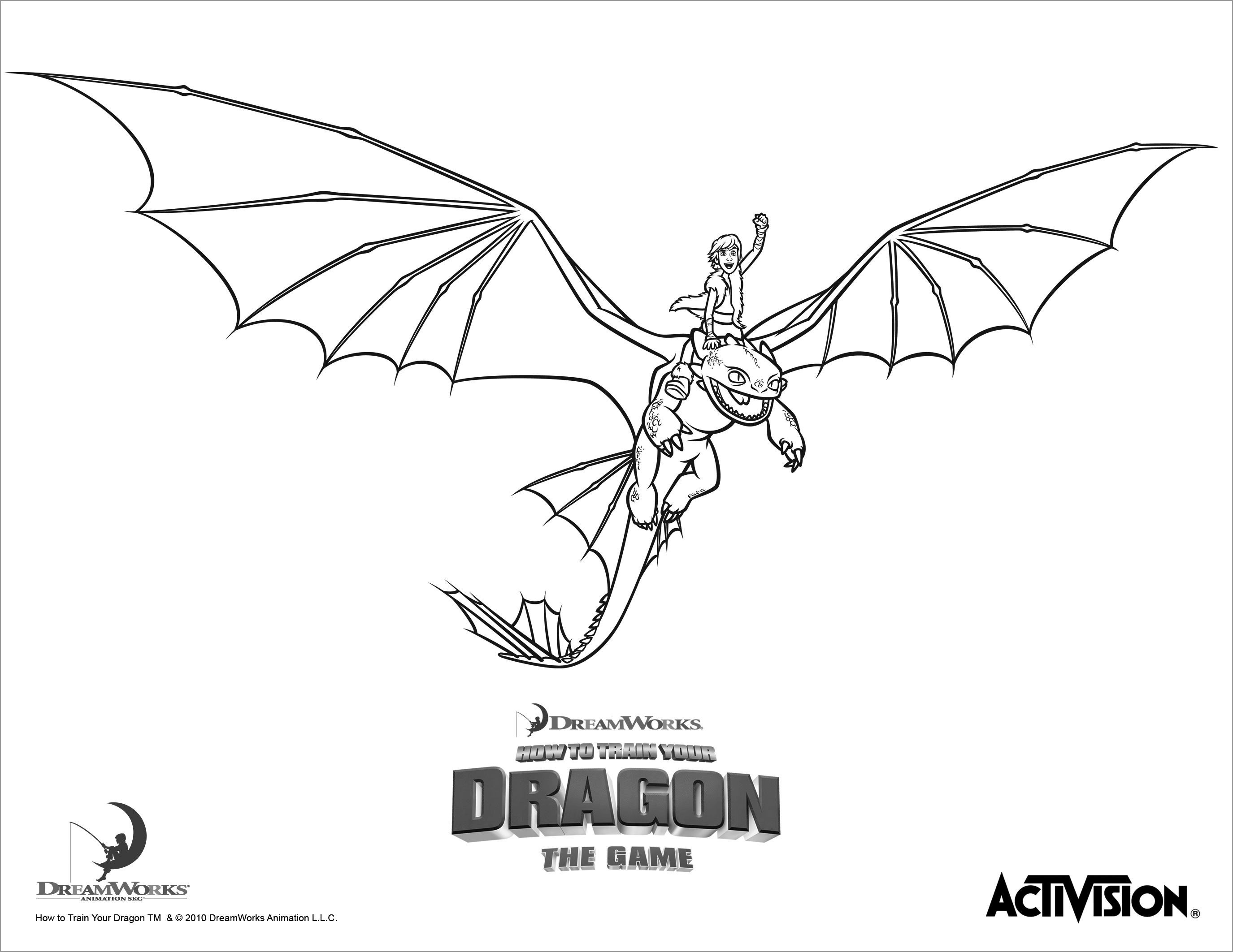 Hiccup and Night Fury How to Train Your Dragon Coloring Page