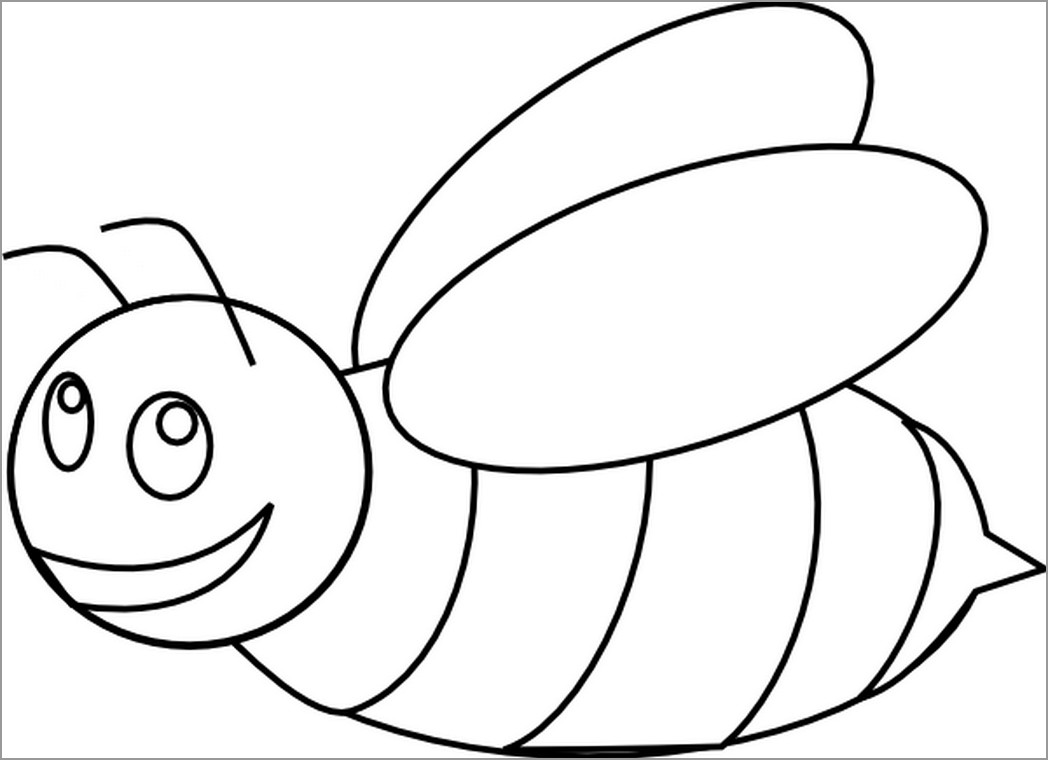 Honey Bees Coloring Pages for Kids