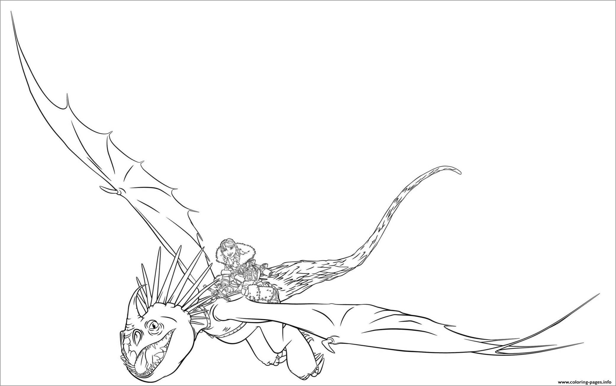 How to Train Your Dragon astrid Ride Stormfly Coloring Page
