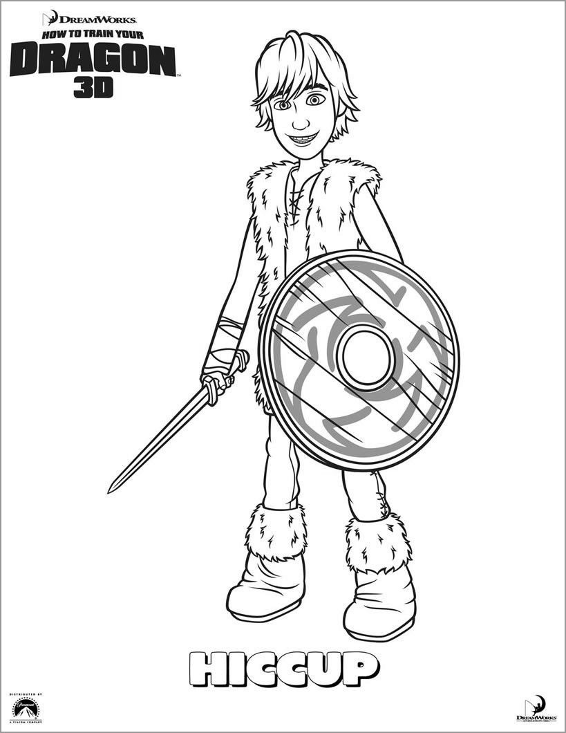 How to Train Your Dragon Hiccup Coloring Pages