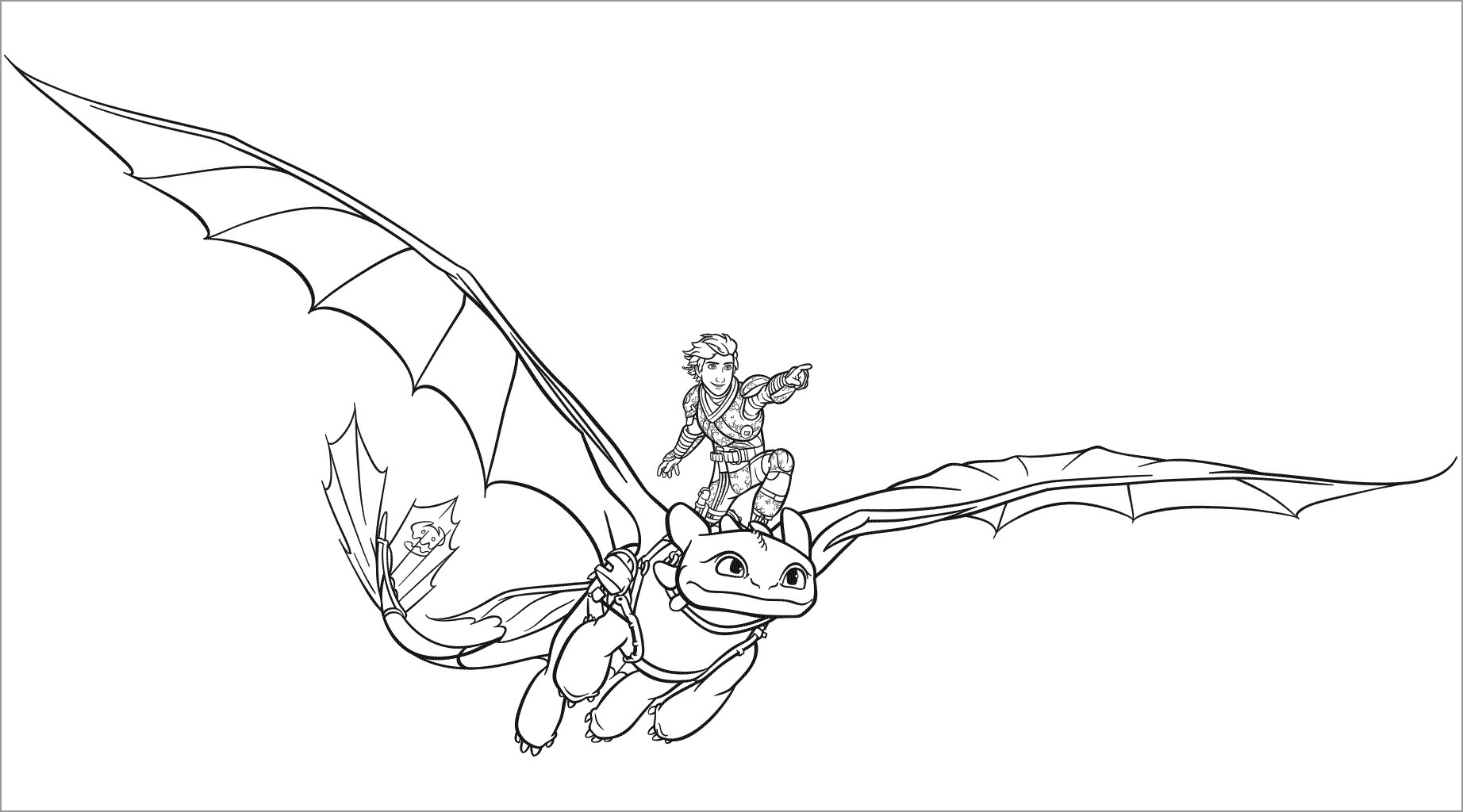 How to Train Your Dragon Hiccup Ride toothless Coloring Page