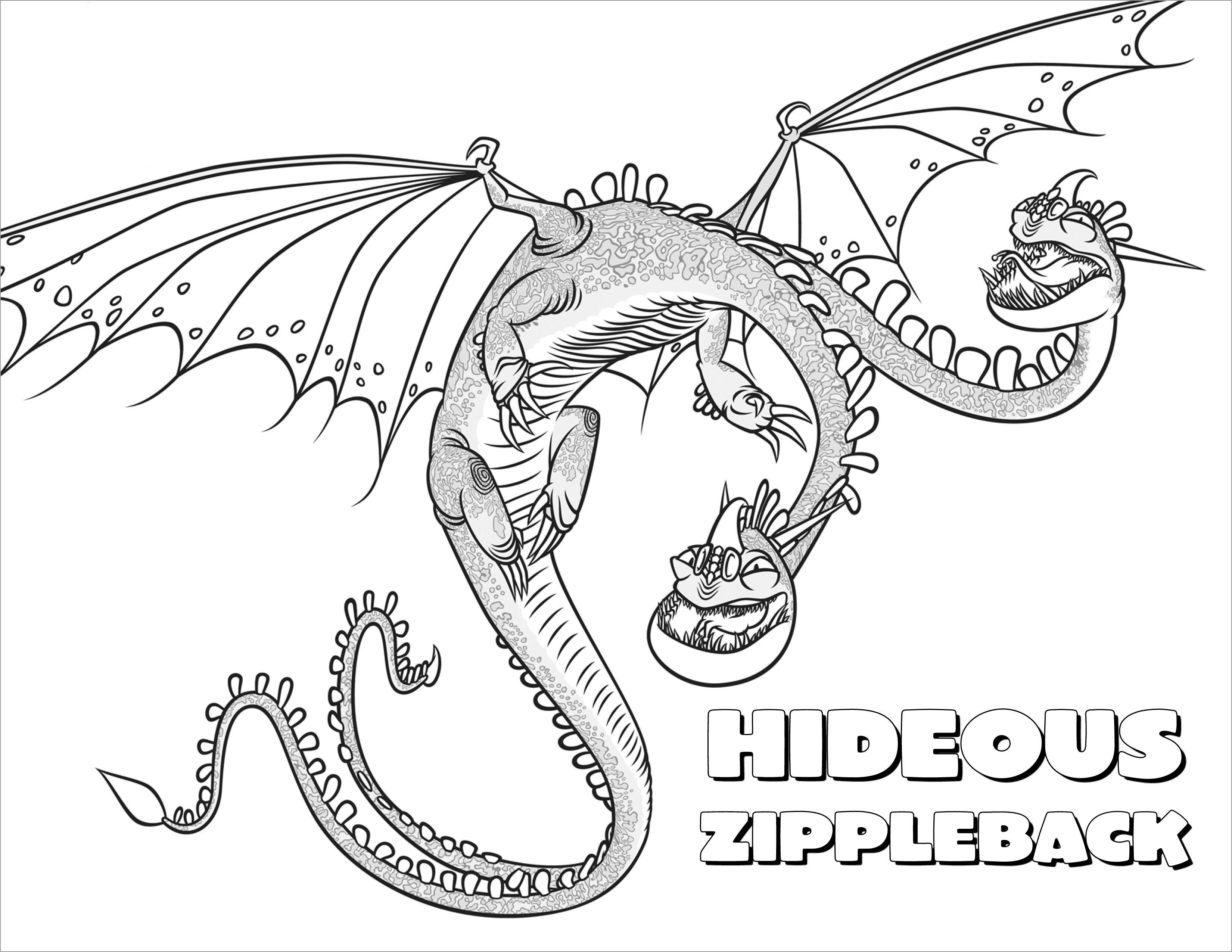 How to Train Your Dragon Hideous Zippleback Coloring Page