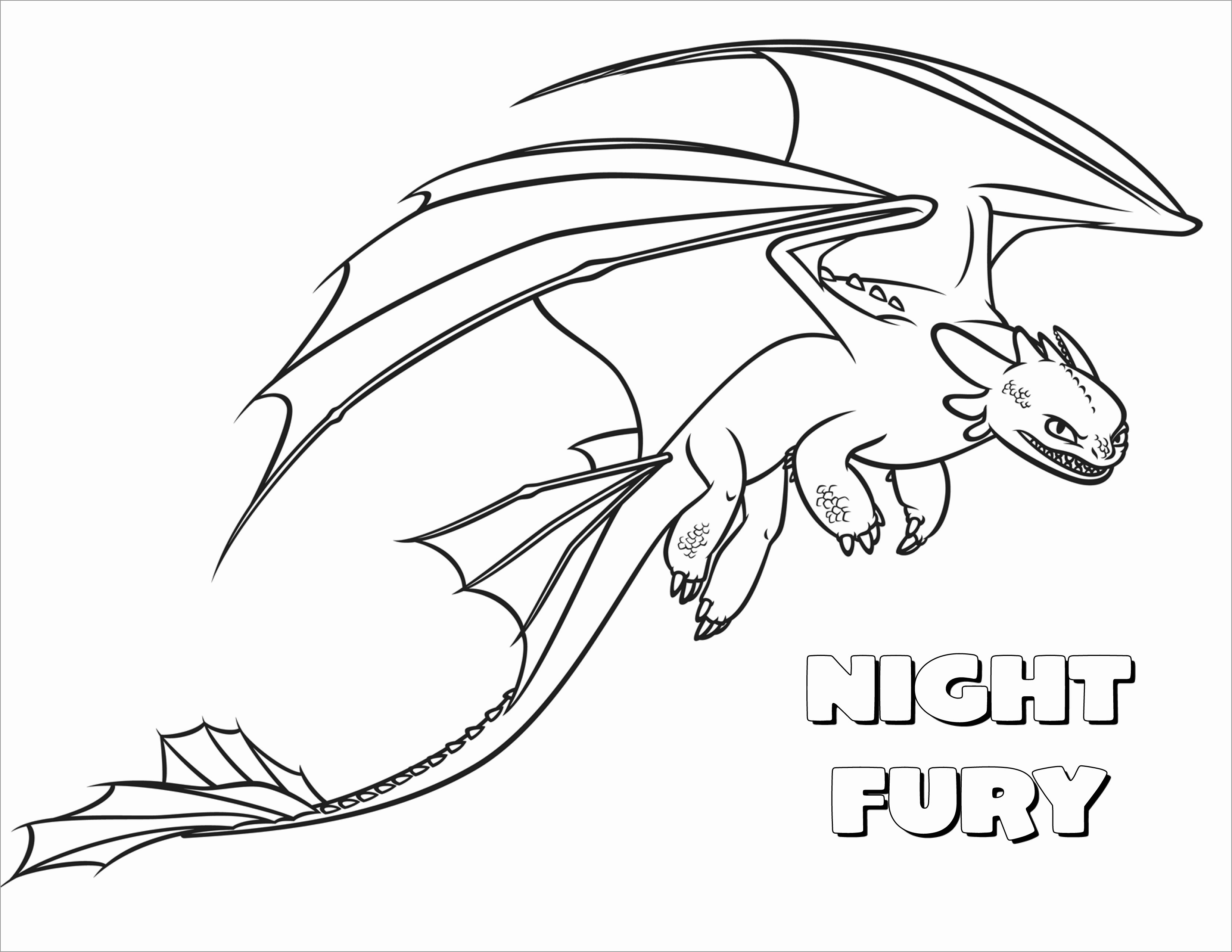 How to Train Your Dragon Night Fury Coloring Page