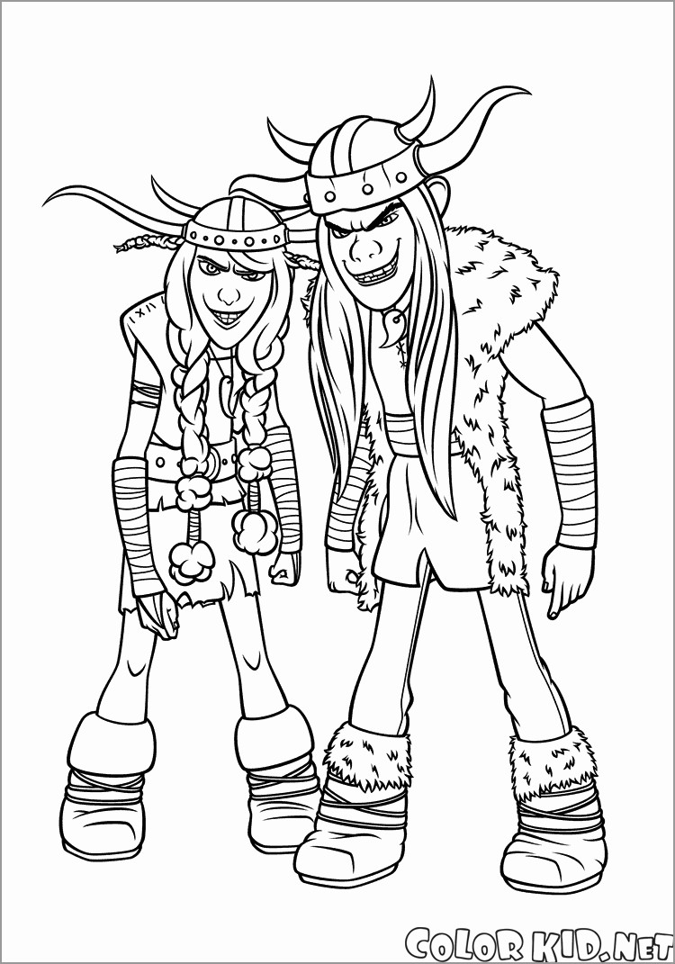 How to Train Your Dragon Tuffnut and Ruffnut Thorston Coloring Page