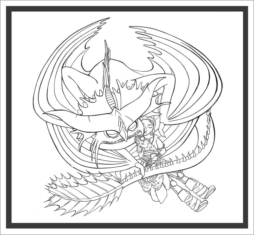 How To Train Your Dragon Valka And Cloudjumper Coloring Page Coloringbay