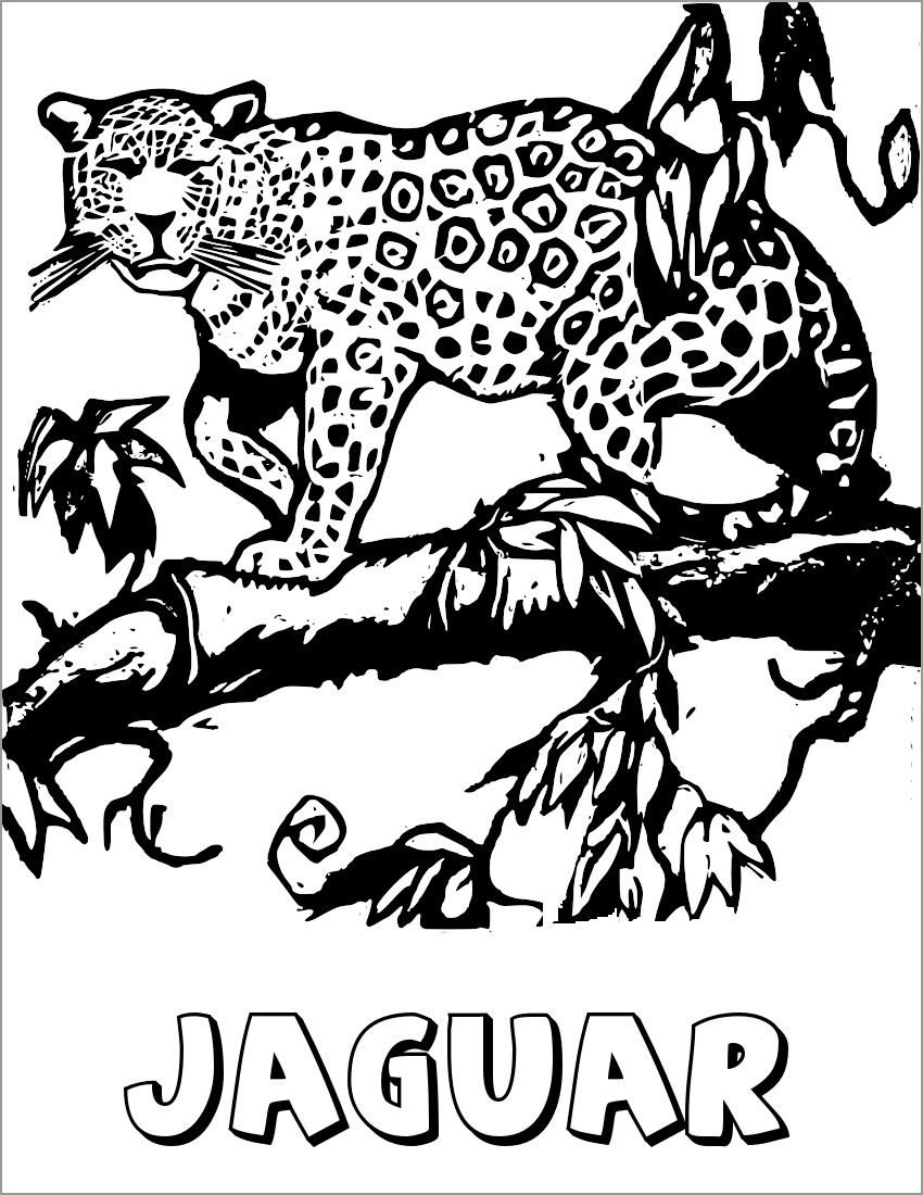 Jaguar On the Tree Coloring Page