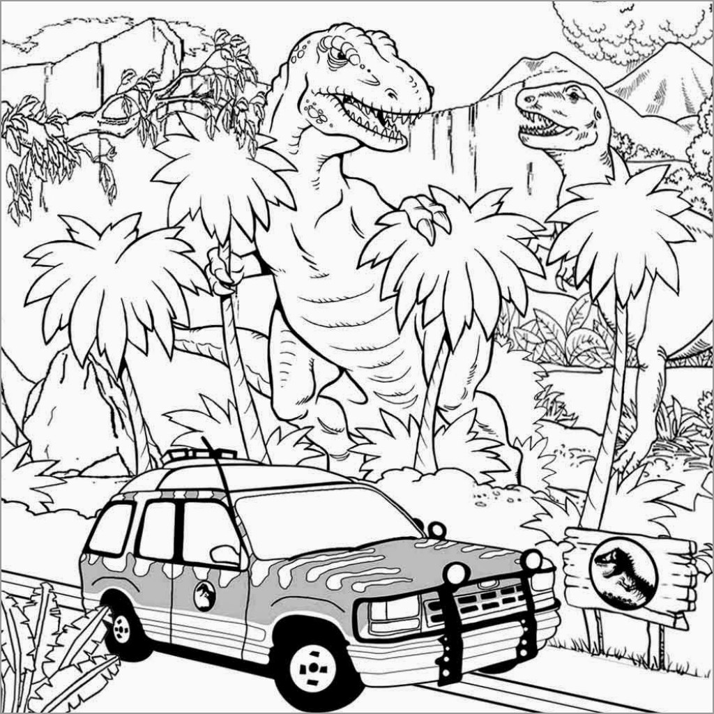 Jurassic Park Car Coloring Pages   ColoringBay