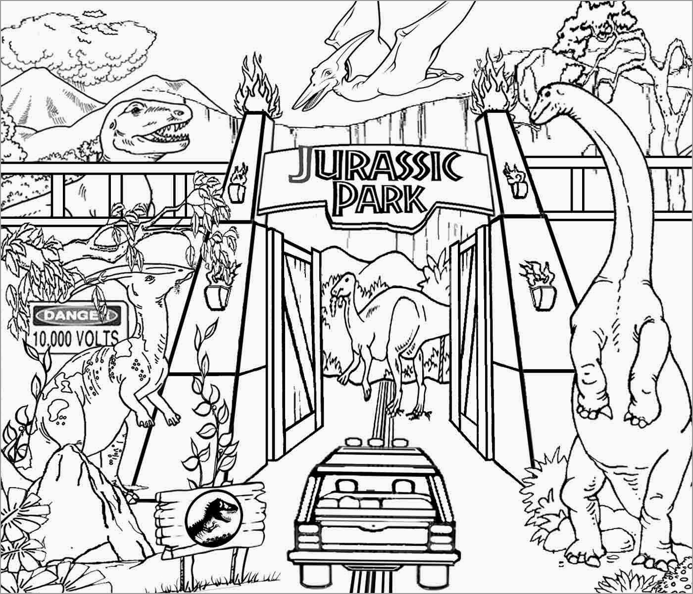 Jurassic Park Gate Coloring Pages