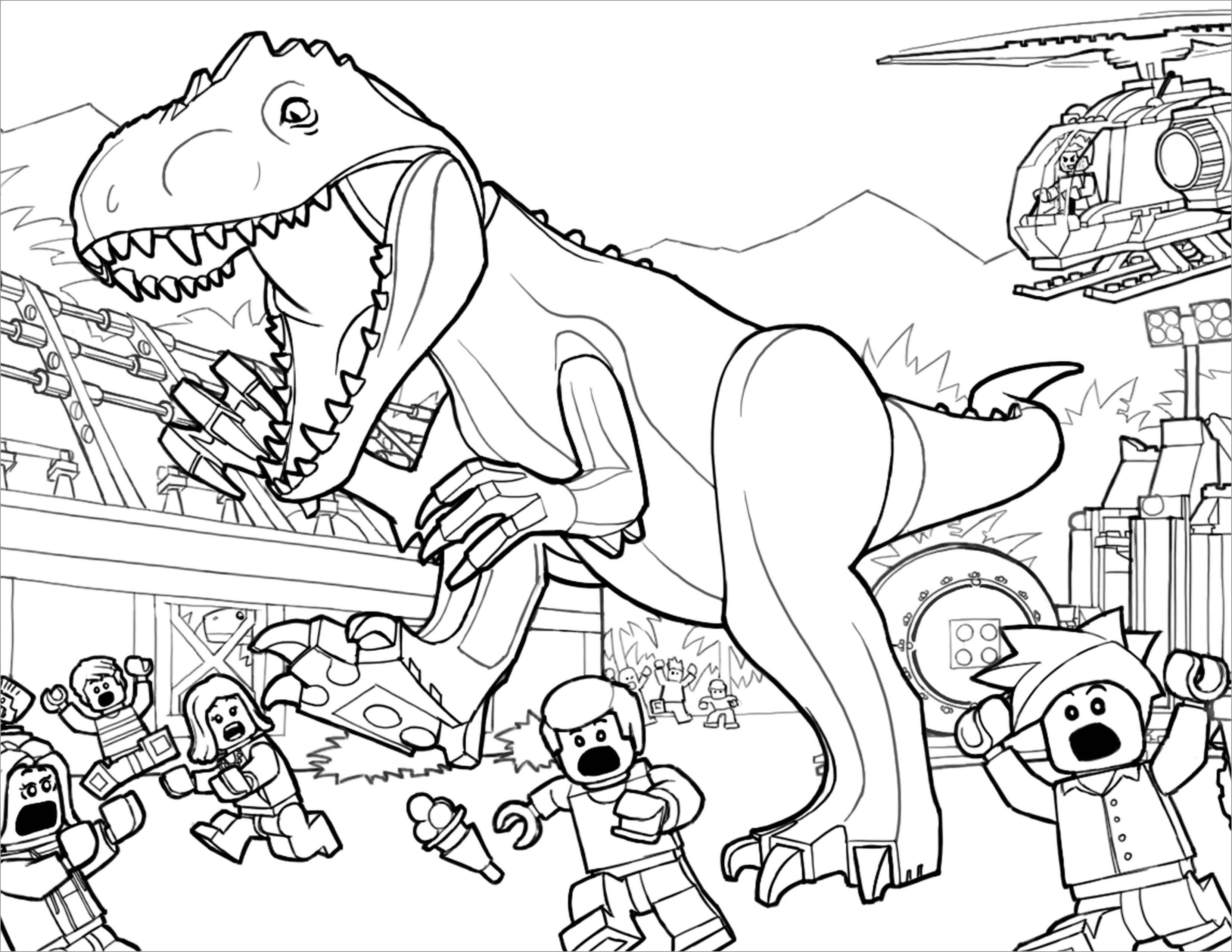 Jurassic Park Lego Coloring Pages   ColoringBay
