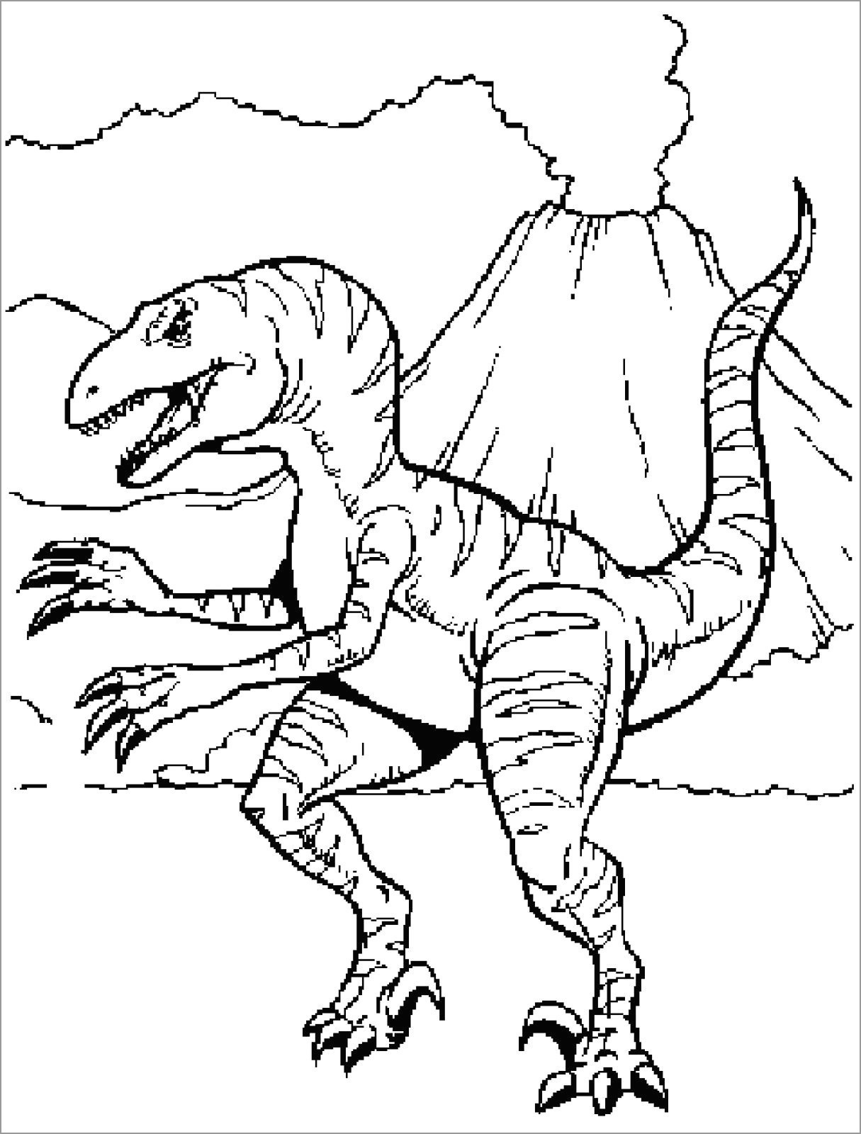 Jurassic Park Raptor Coloring Pages