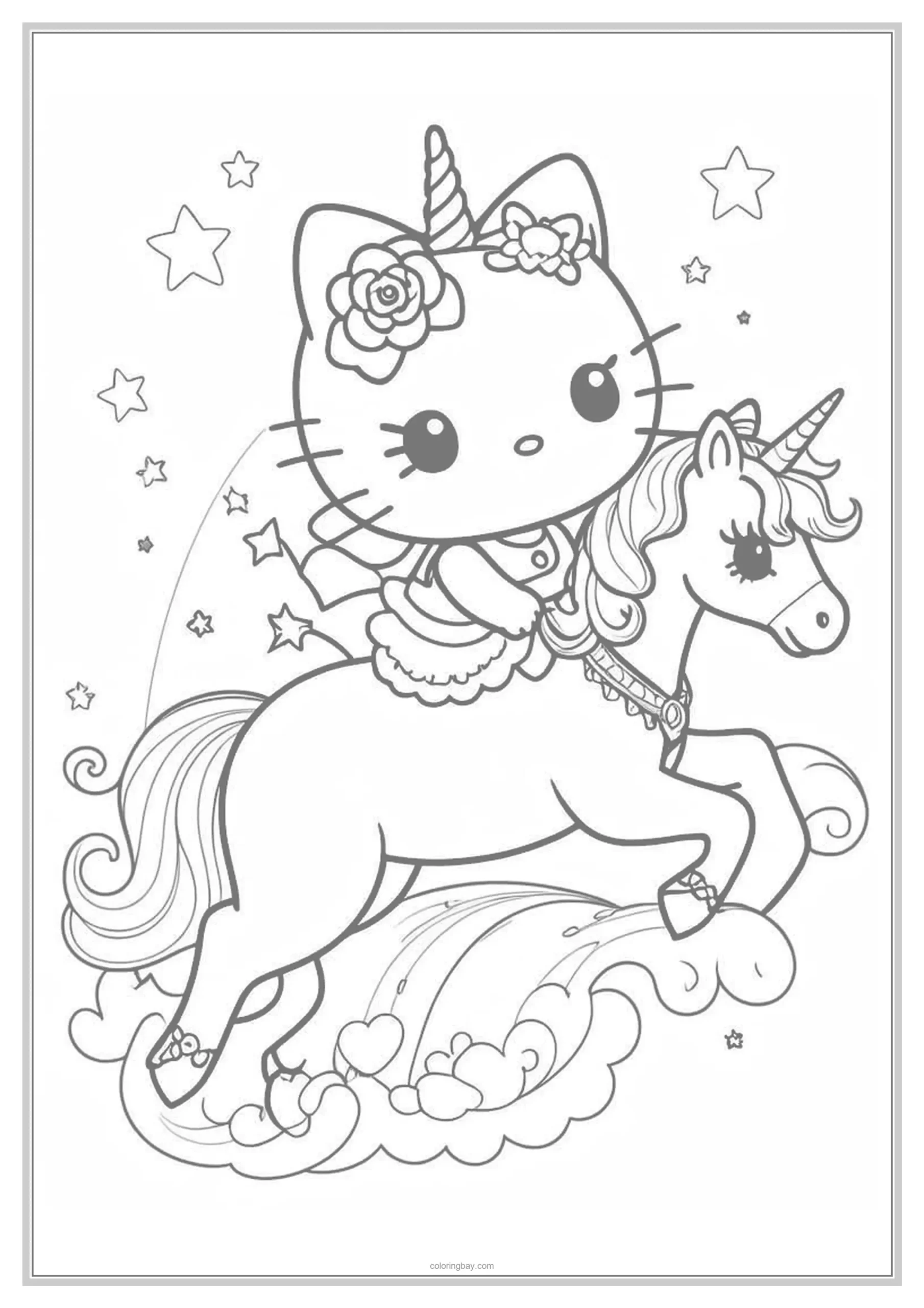 kitty unicorn coloring page kitty unicorn coloring page